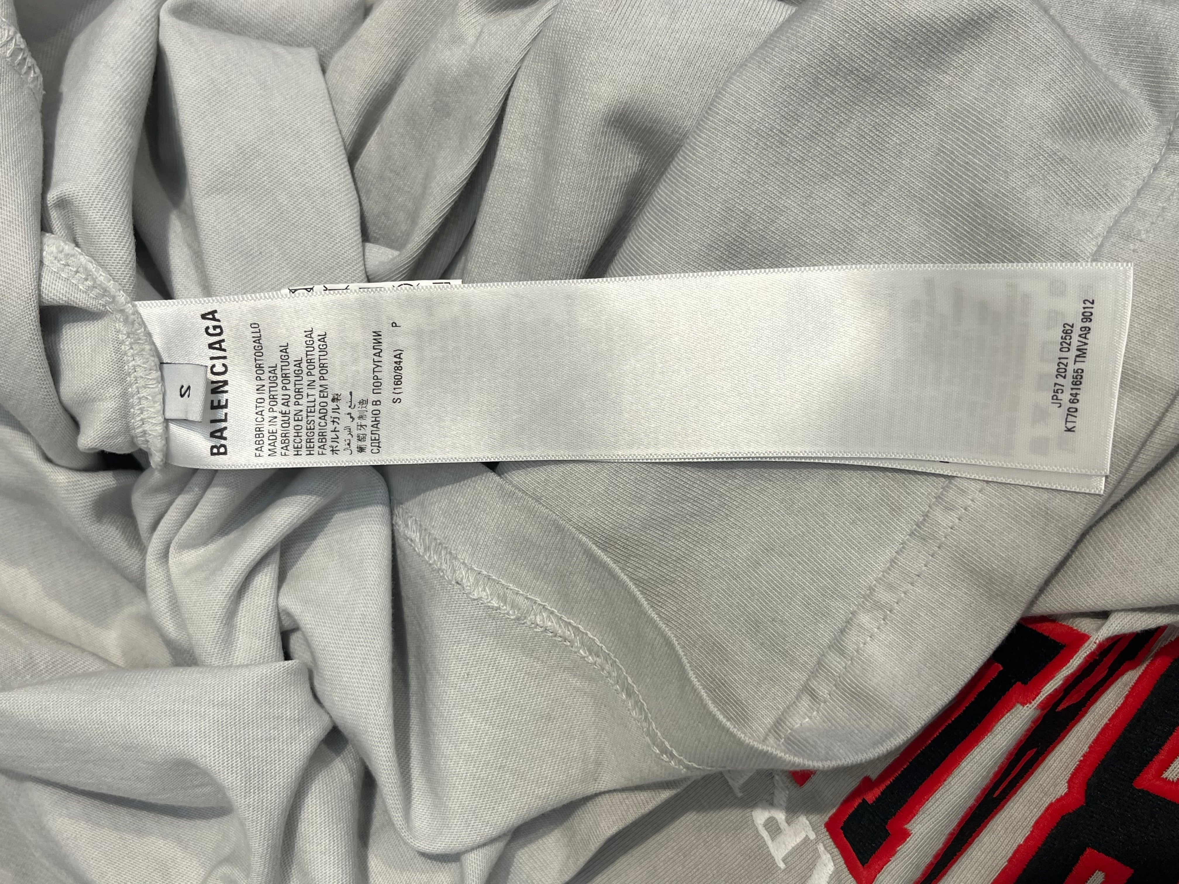 BALENCIAGA/T-Shirt/Cotton/SLV/RED AND BLACK TEXT view 4