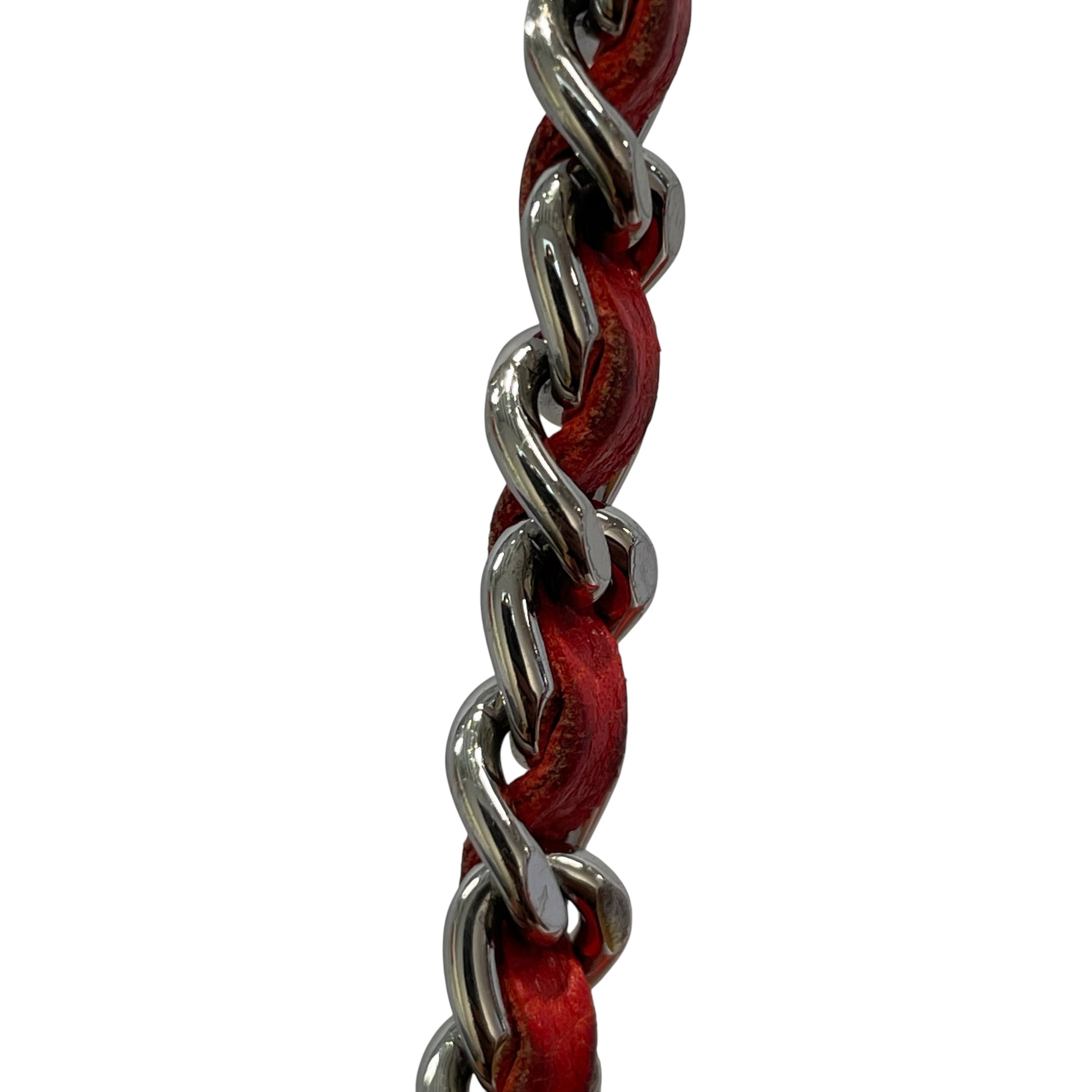 CHANEL/Cross Body Bag/Leather/RED/CHAIN STRAP, SLV HARDWARE view 8