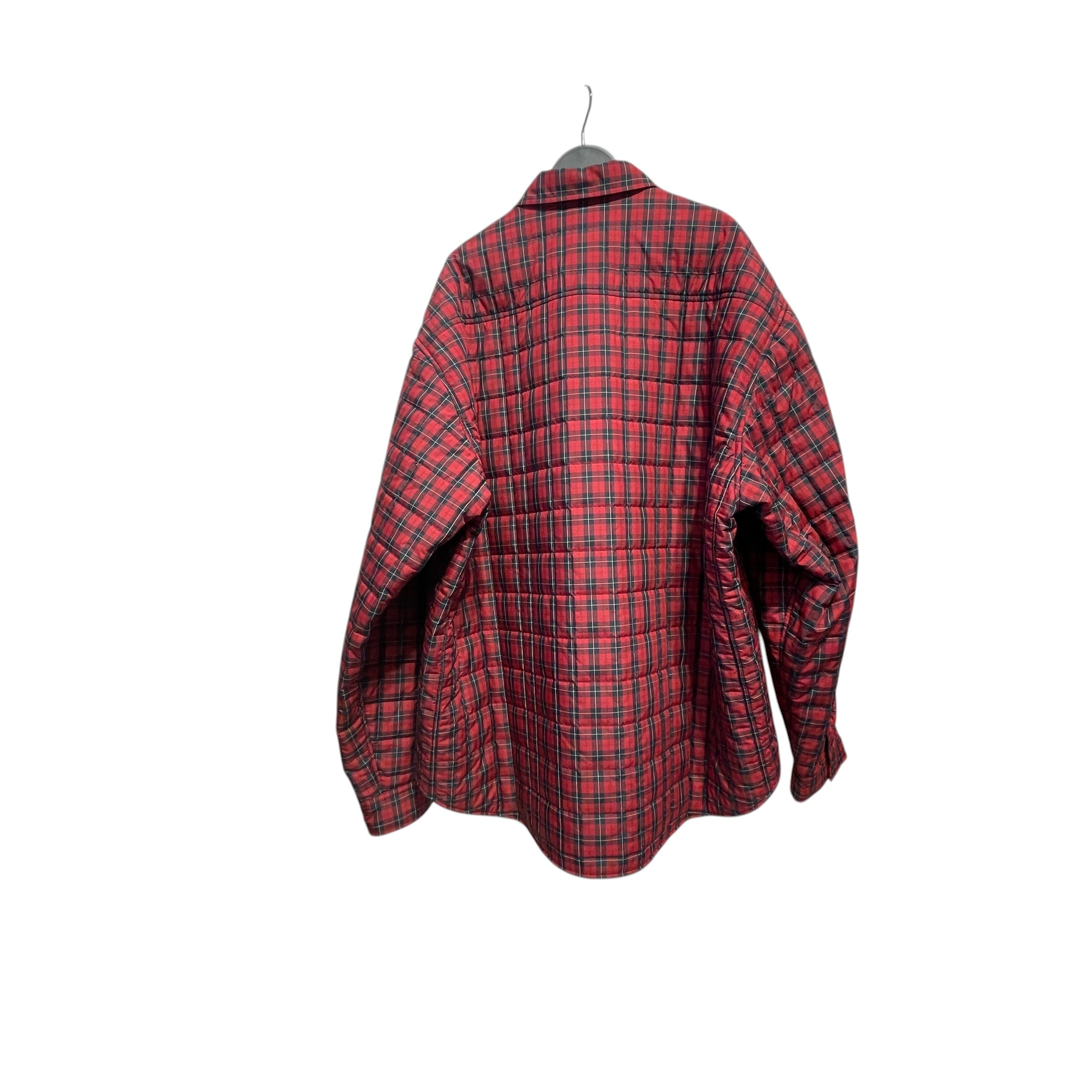 BALENCIAGA/Flannel Shirt/52/Polyester/RED/Plaid/flannel puffer view 2