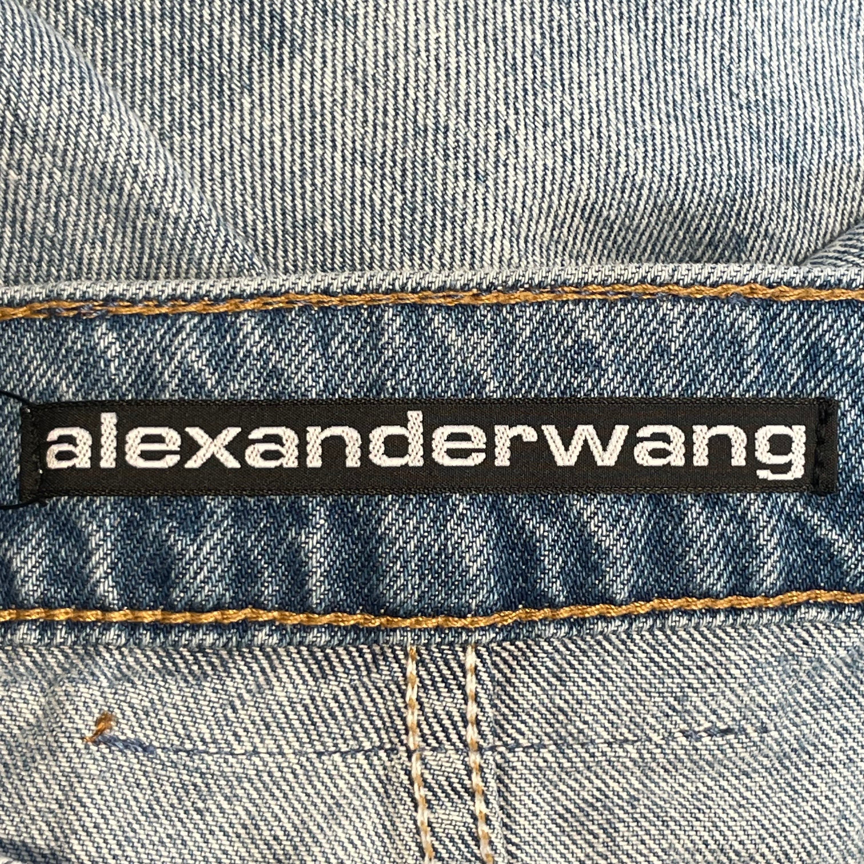 Alexander Wang/Pants/25/Denim/BLU/rn161085/mesh in zipper/sil ha view 5
