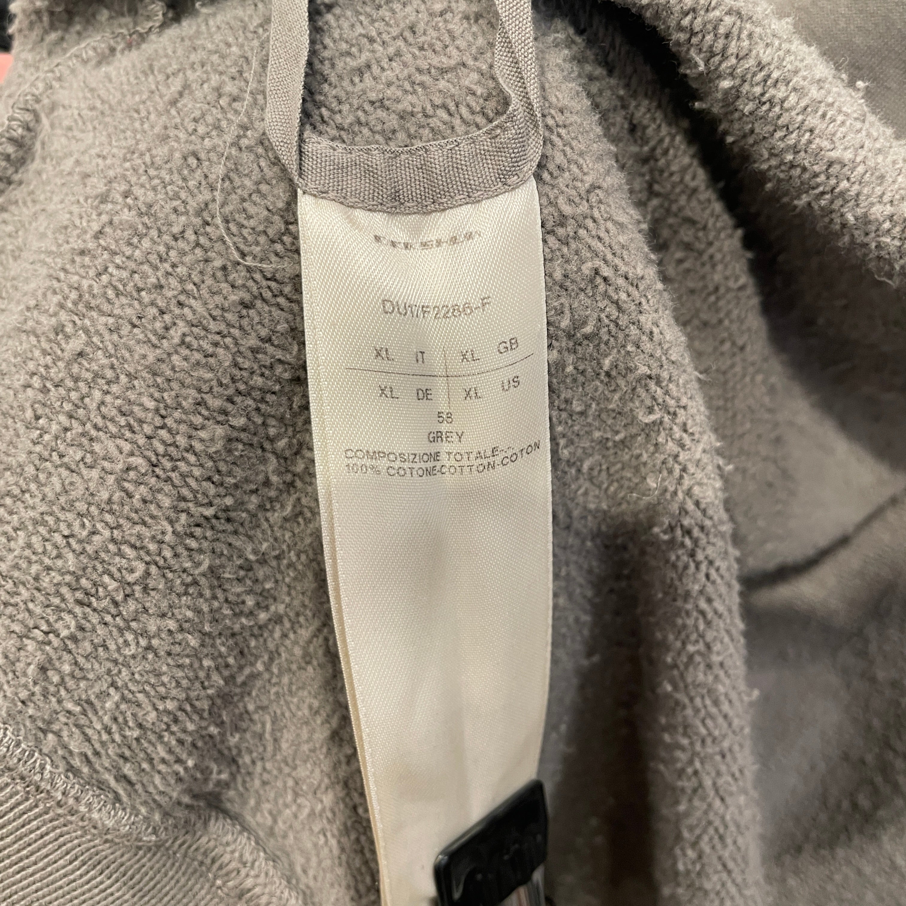 RICK OWENS DRKSHDW/Zip Up Hoodie/XL/Cotton/GRY/9284 view 4