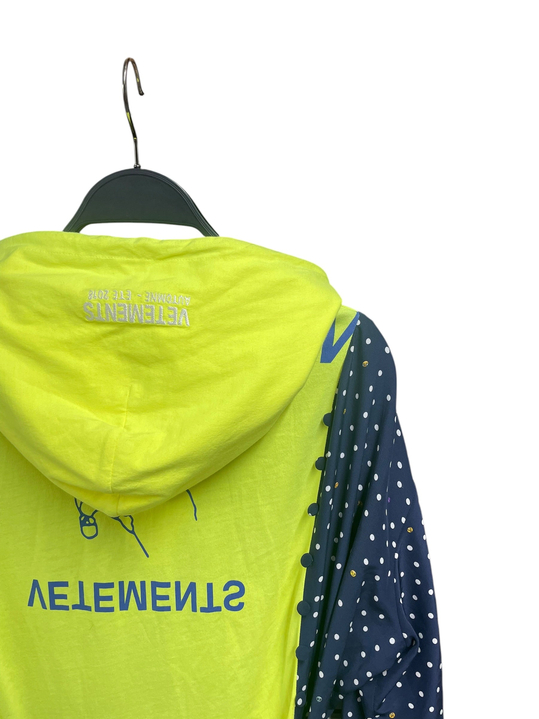 VETEMENTS/LS Dress/XS/Polka dot/Silk/NVY/MATTERHORN HOODED EMOJI DRESS view 4