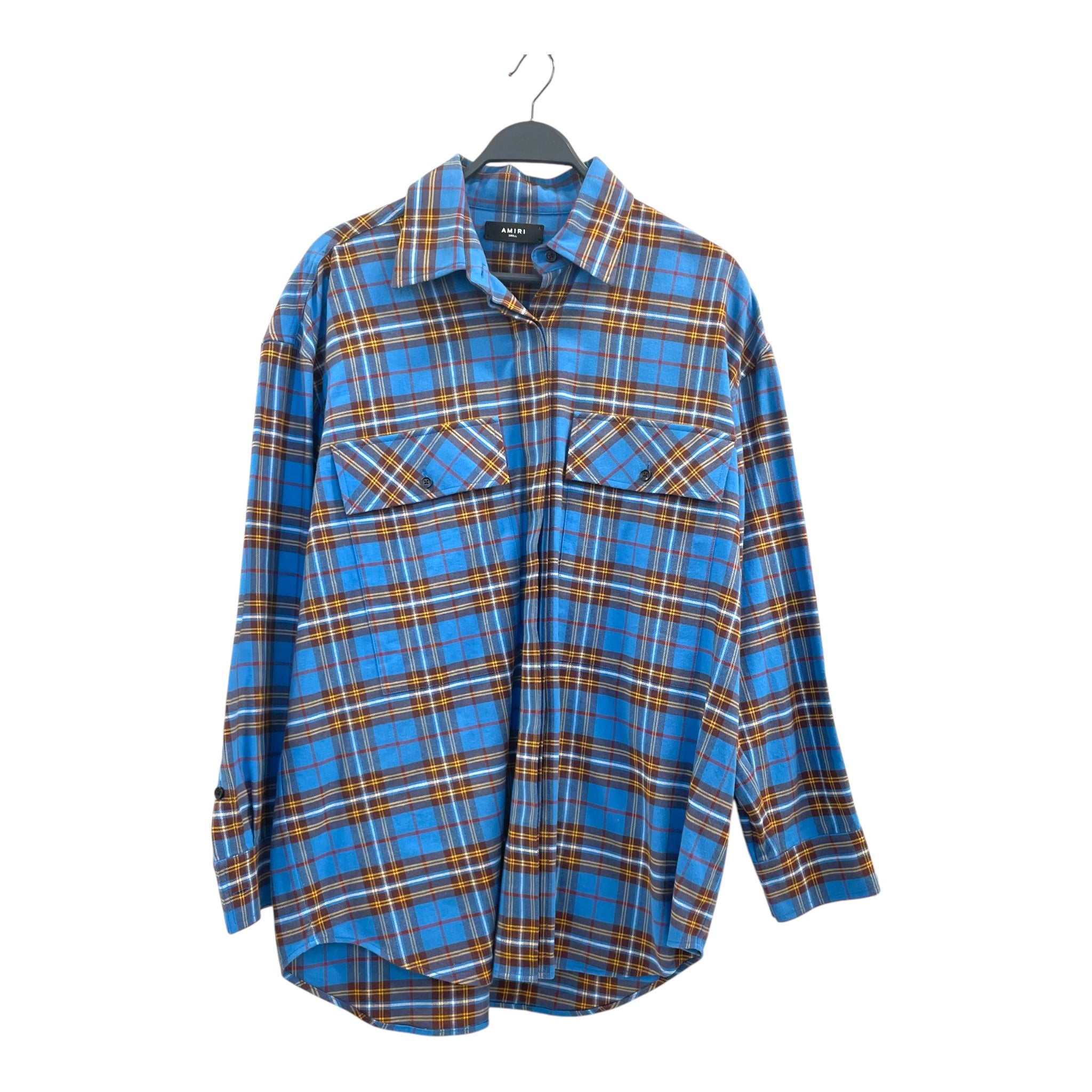 AMIRI/Flannel Shirt/S/Cotton/BLU/Plaid/AMIRI BLUE PLAID FLANNEL view 1