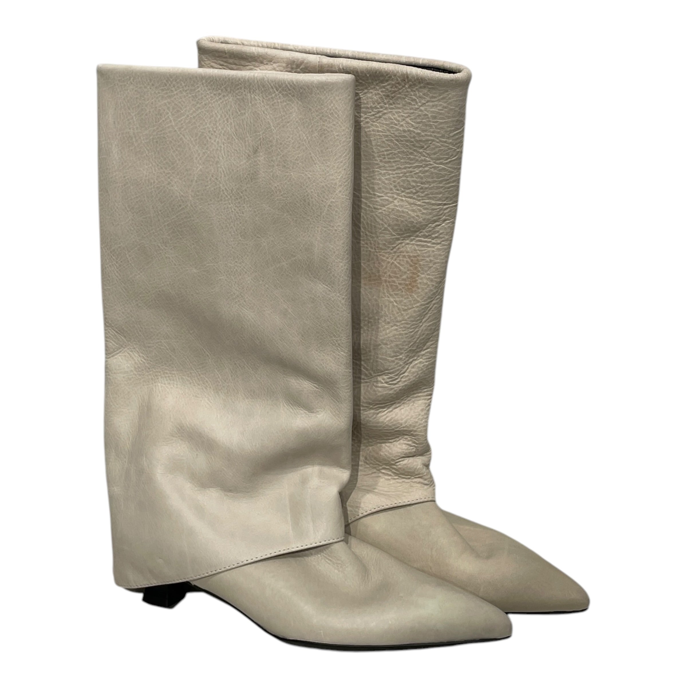 PALOMA WOOL/Long Boots/EU 36/Leather/CRM/LAYERED/SLOUCH/KITTEN HEEL view 1