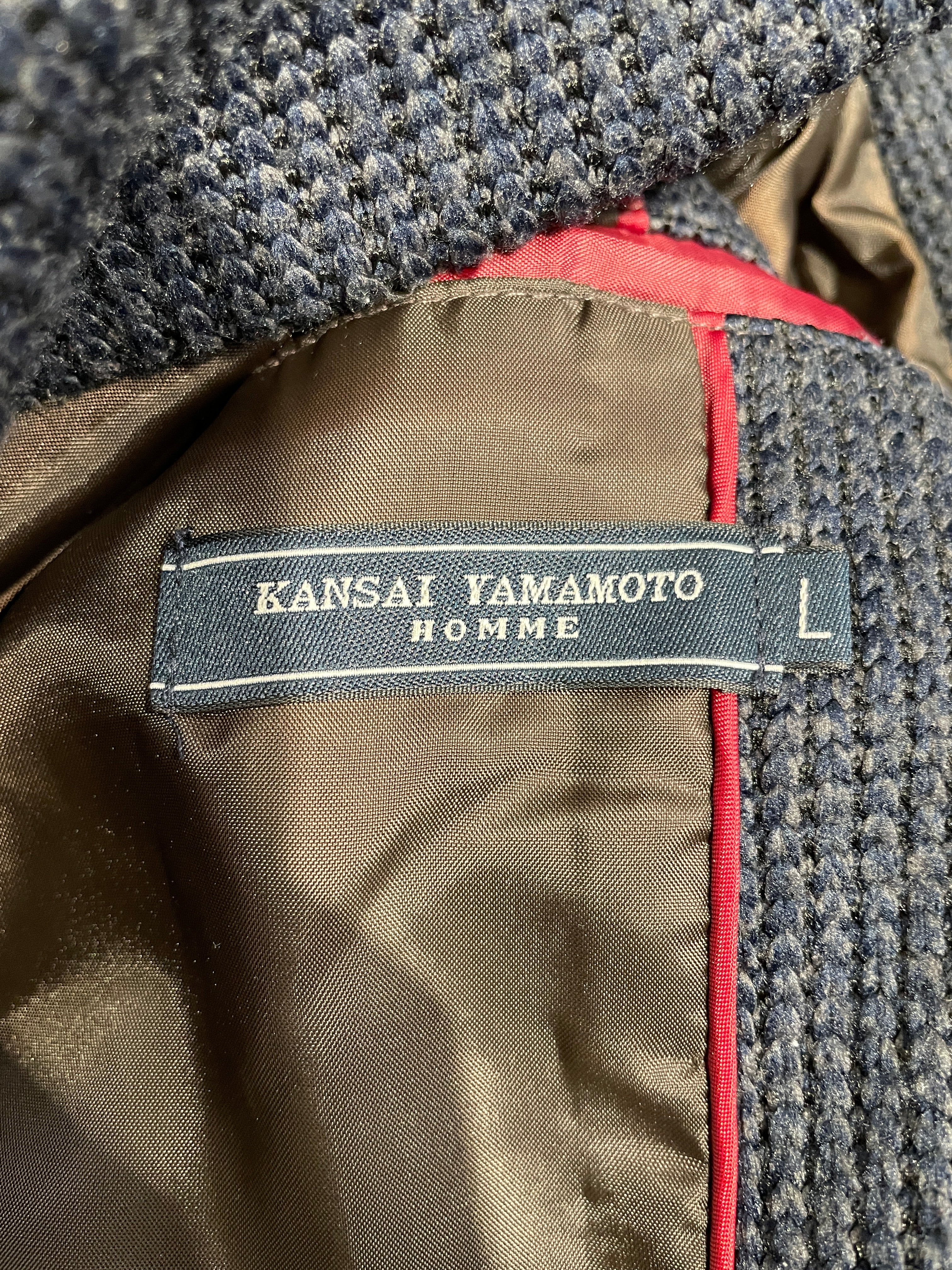KANSAI YAMAMOTO/Sweater/L/Wool/NVY/Navy Wool Button Up Sweater view 3