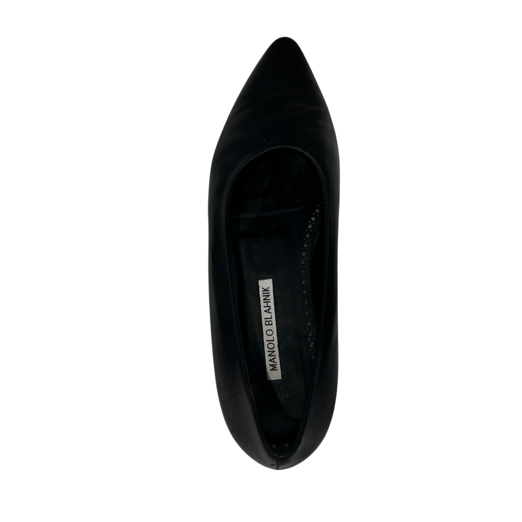 MANOLO BLAHNIK/Flat Shoes/EU 38/Leather/BLK/ view 4