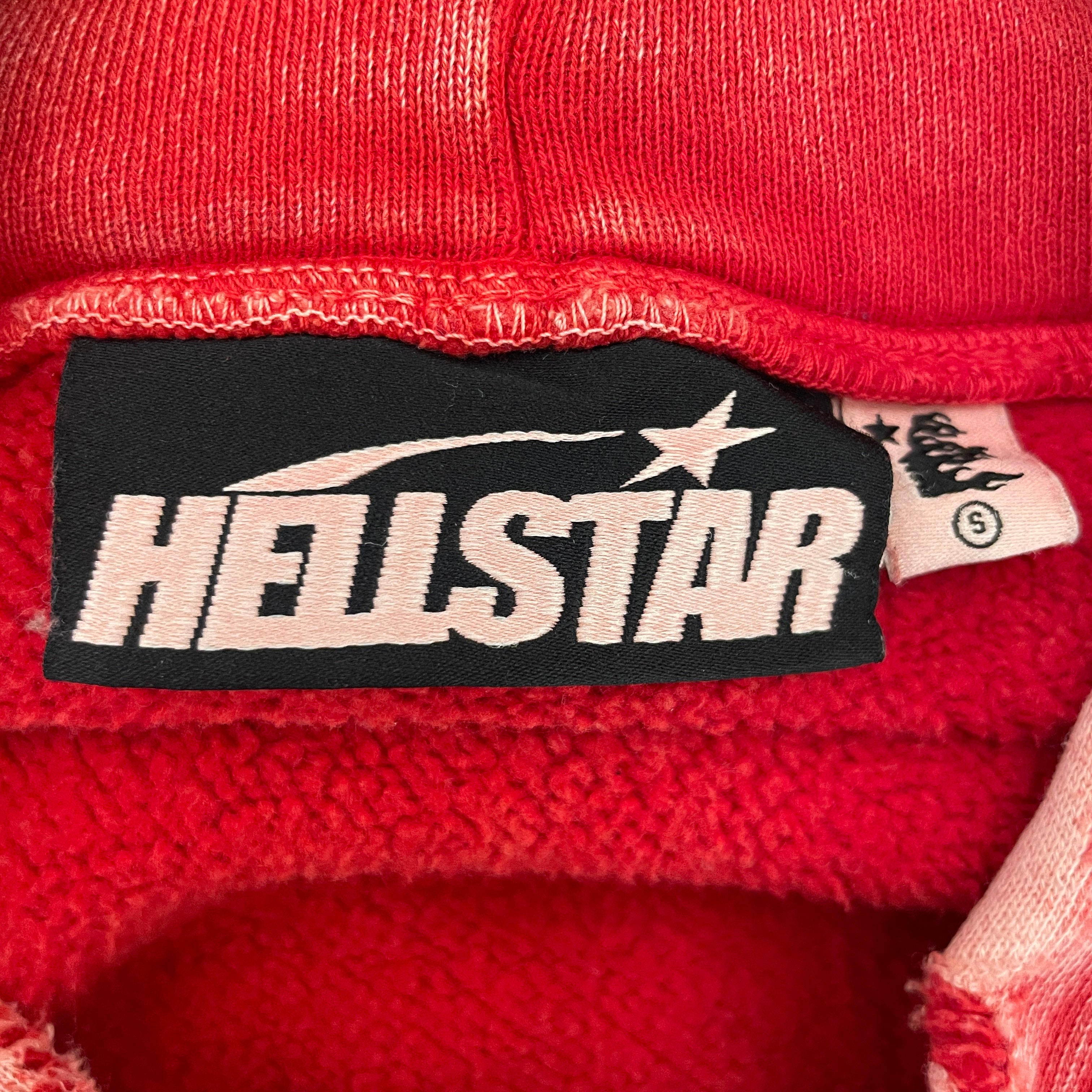 HELLSTAR/Zip Up Hoodie/S/Cotton/RED/ view 3