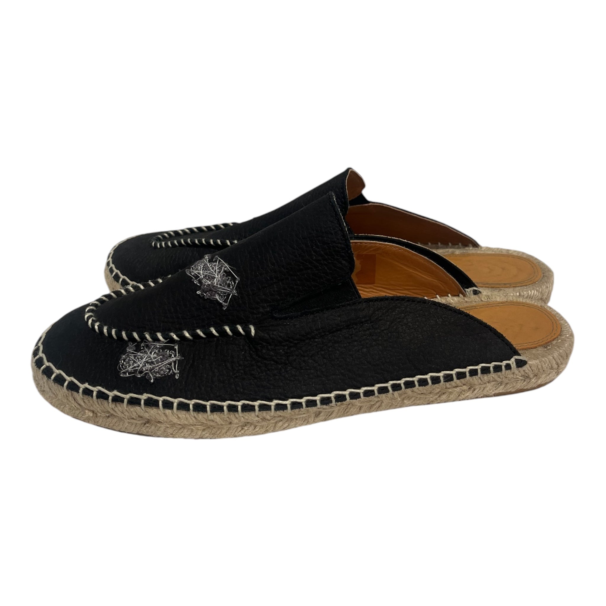 Maison Margiela/Espadrilles/US 10/Leather/BLK/SLIP ON- view 3