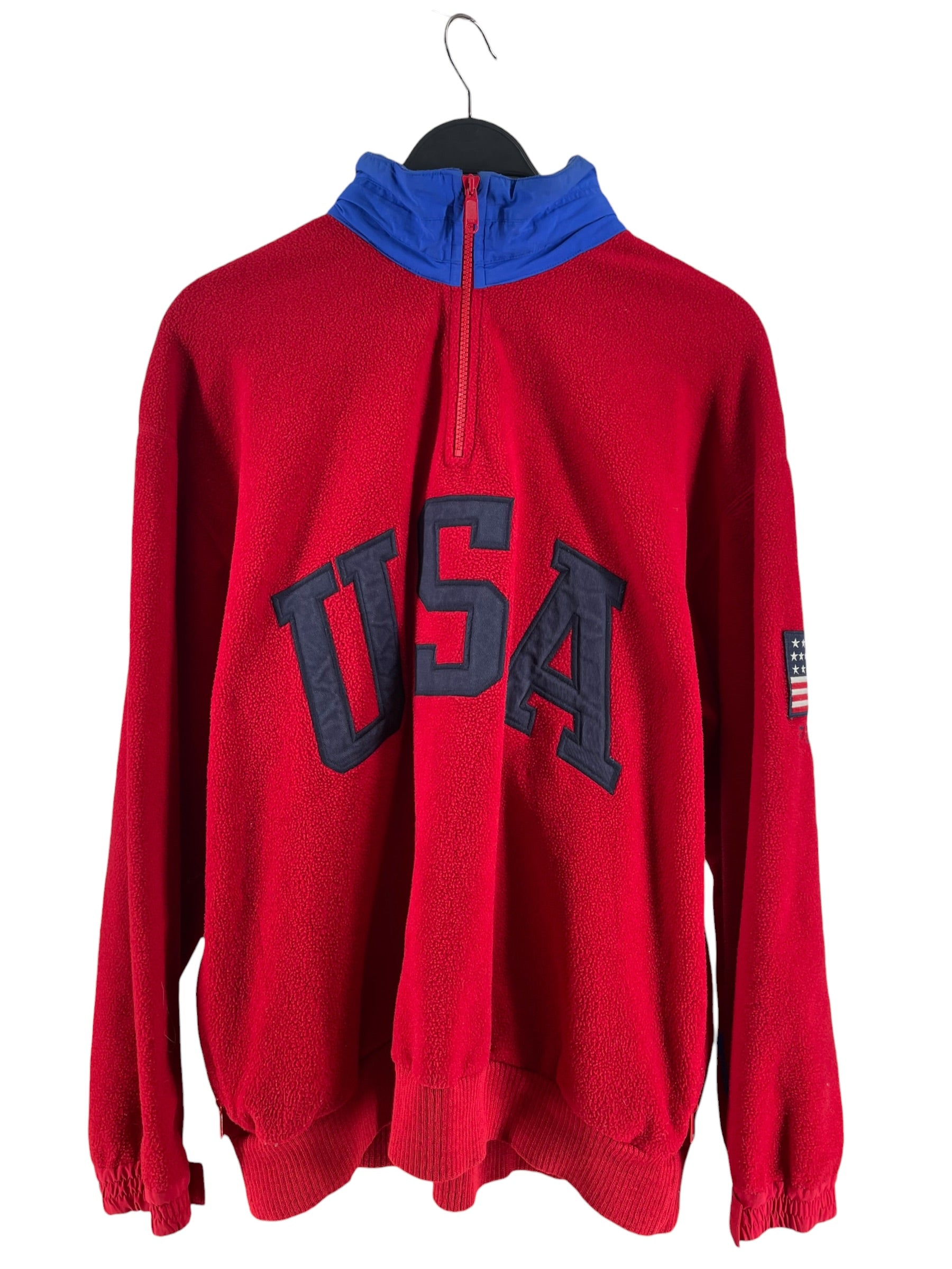 POLO RALPH LAUREN/Fleece Jkt/M/Polyester/RED/VTG 90S POLO RL SUPERMAN FLEEC view 1