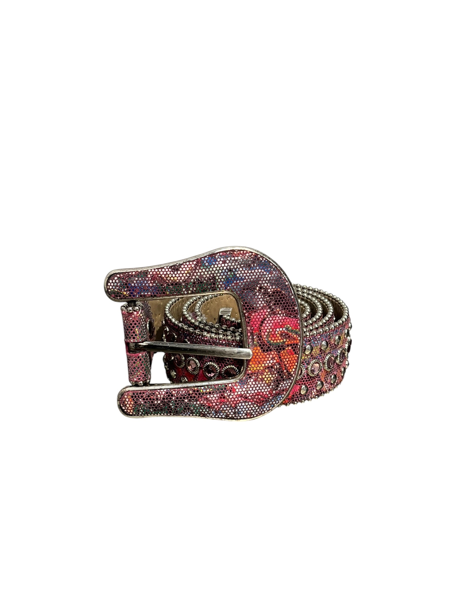 b.b.simon/Belt/Leather/PNK/graffiti  snake view 1