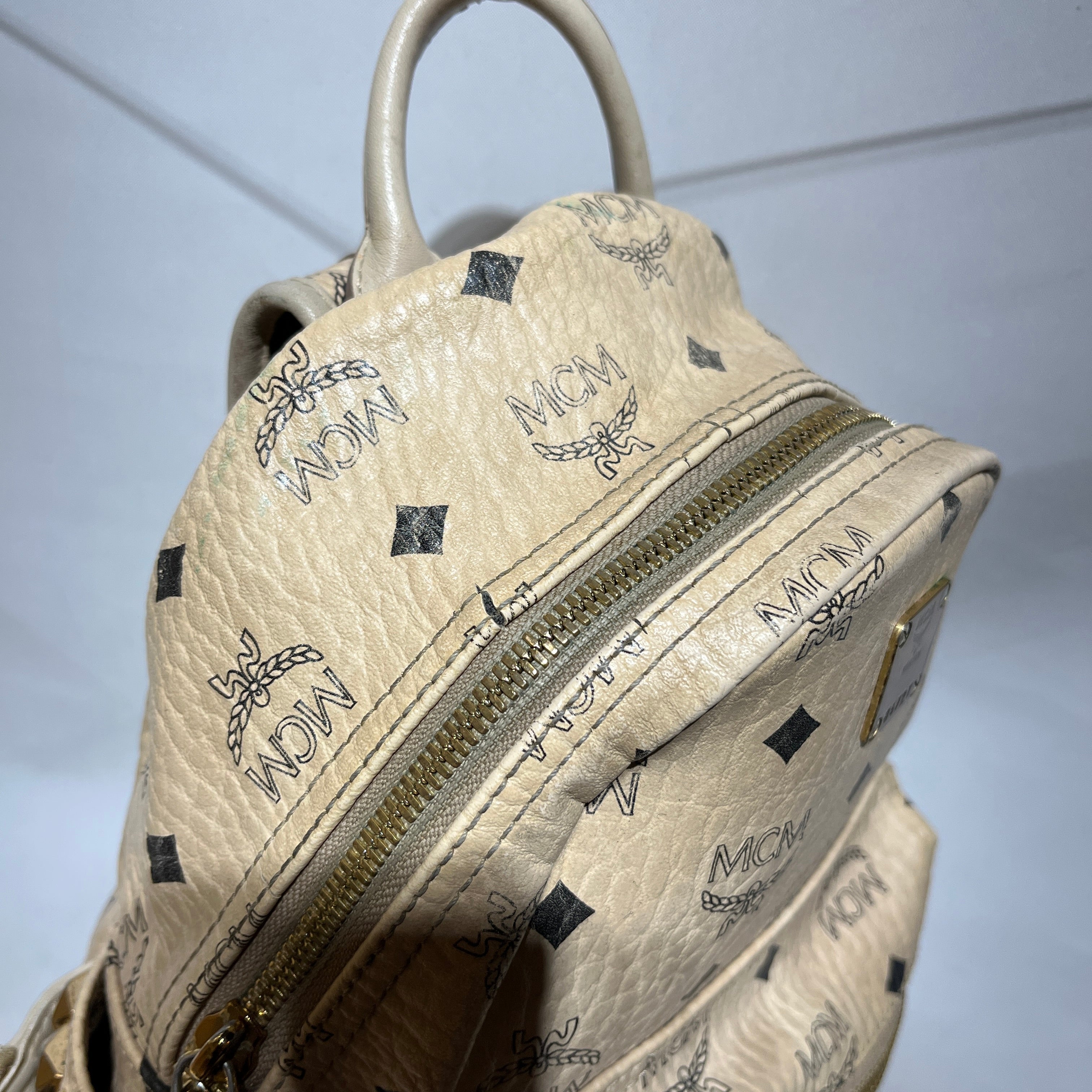MCM/Backpack/Monogram/Leather/BEG/MINI STUDDED view 9