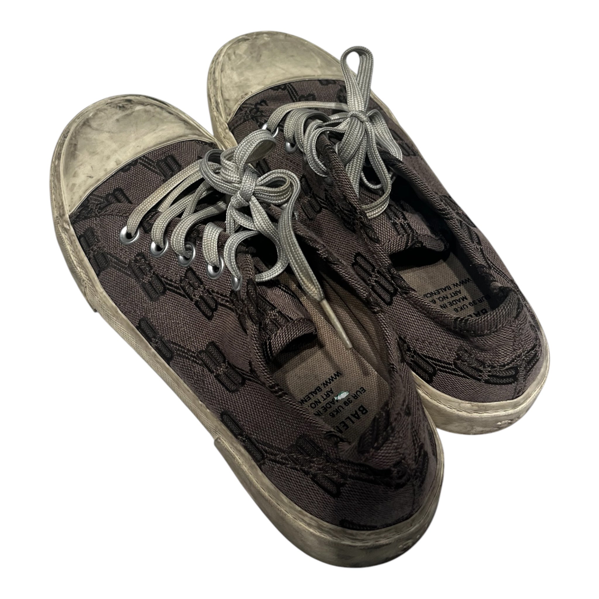 BALENCIAGA/Low-Sneakers/US 9/Monogram/Cotton/GRY/ view 2