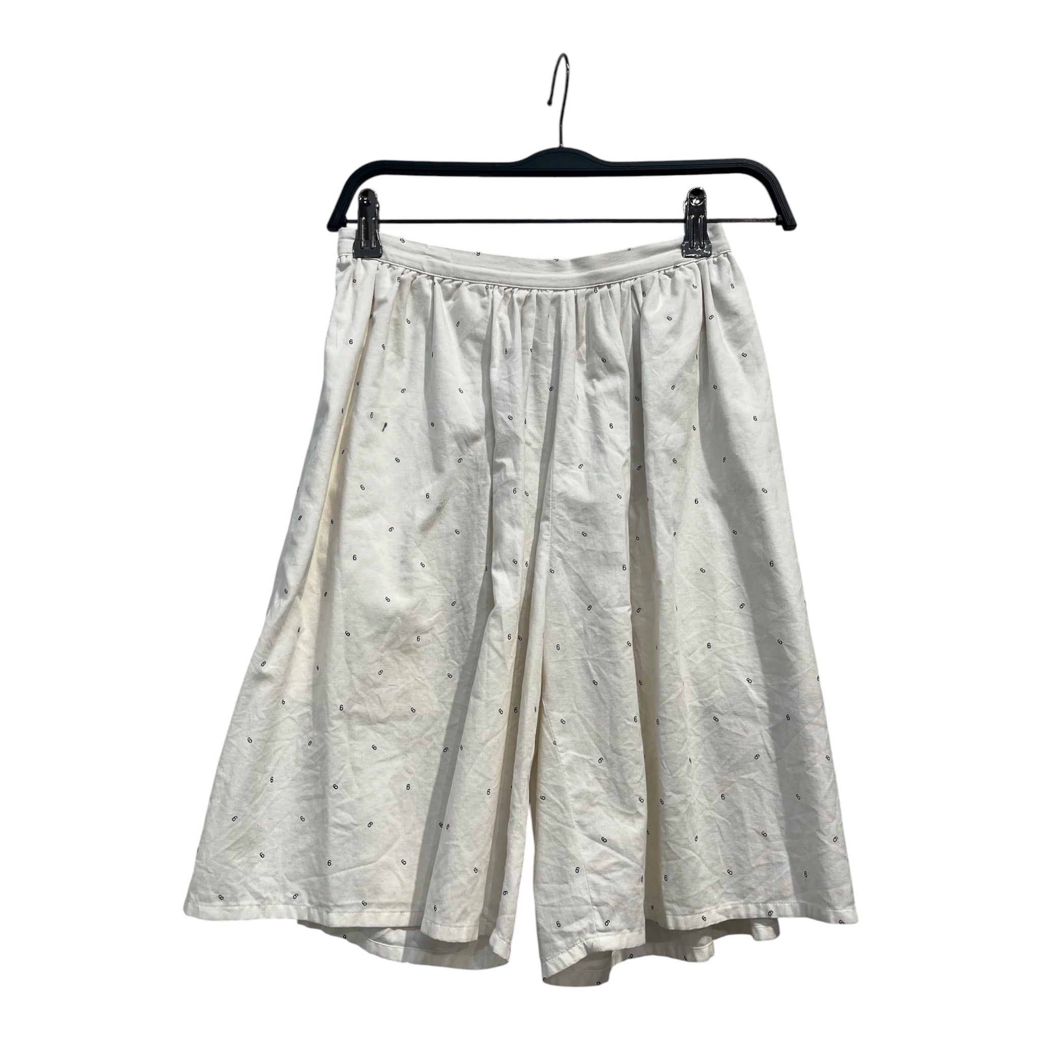 MM6/Shorts/36/All Over Print/Cotton/WHT/High-waisted/BOXER SHORT-ALL OVER "6" view 1