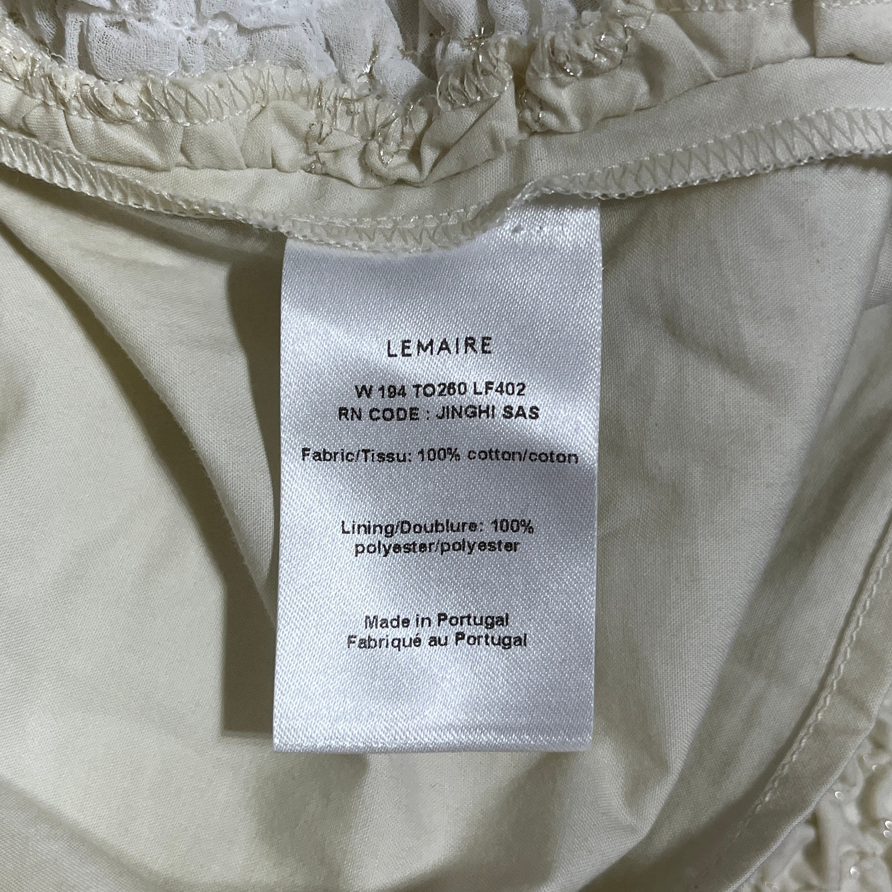 LEMAIRE/LS Shirt/36/Cotton/CRM/RUFFLED/CINCHED/ MOCKNECK view 4