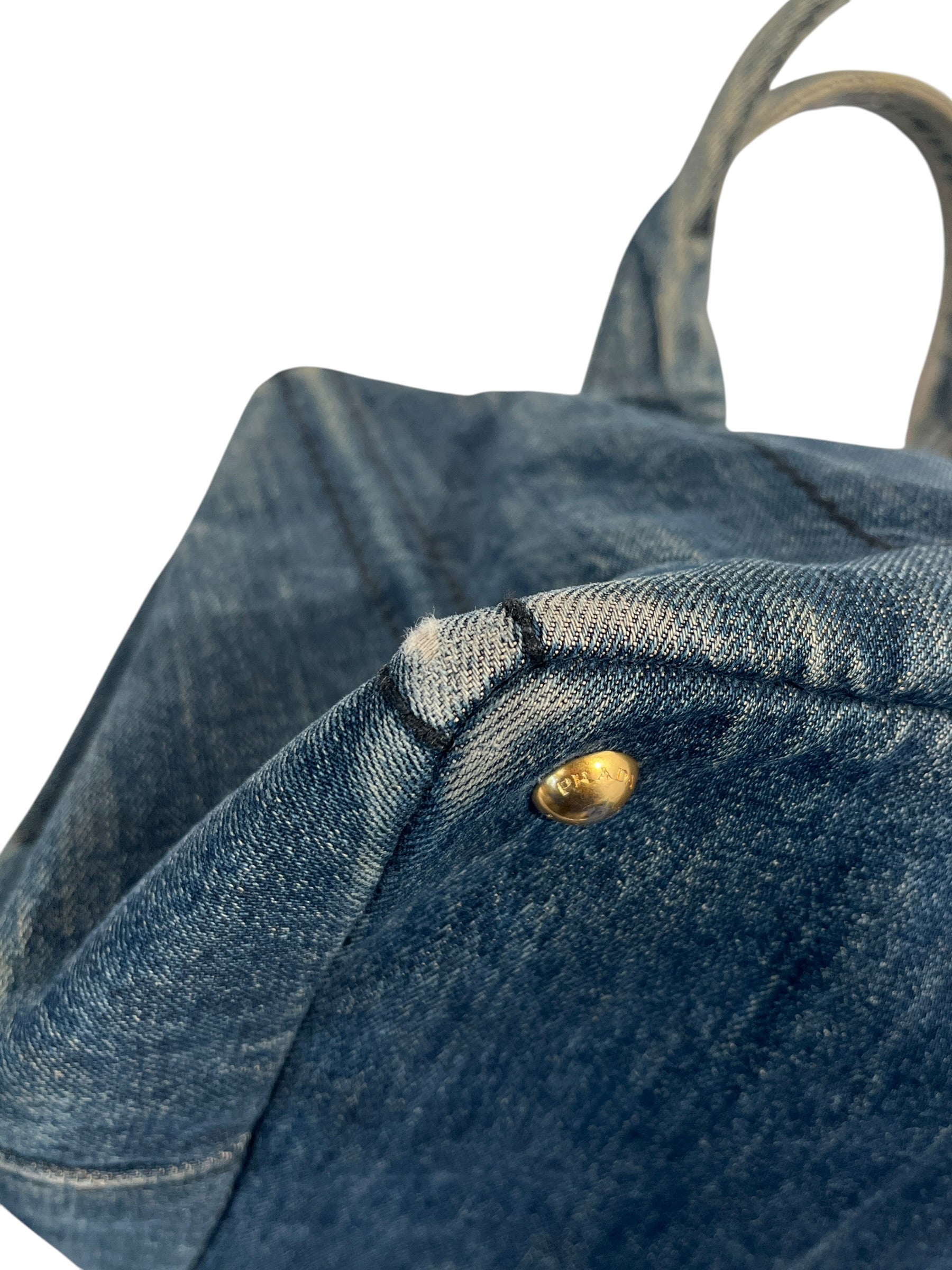 PRADA/Hand Bag/Cotton/IDG/Soft Denim Bag view 7