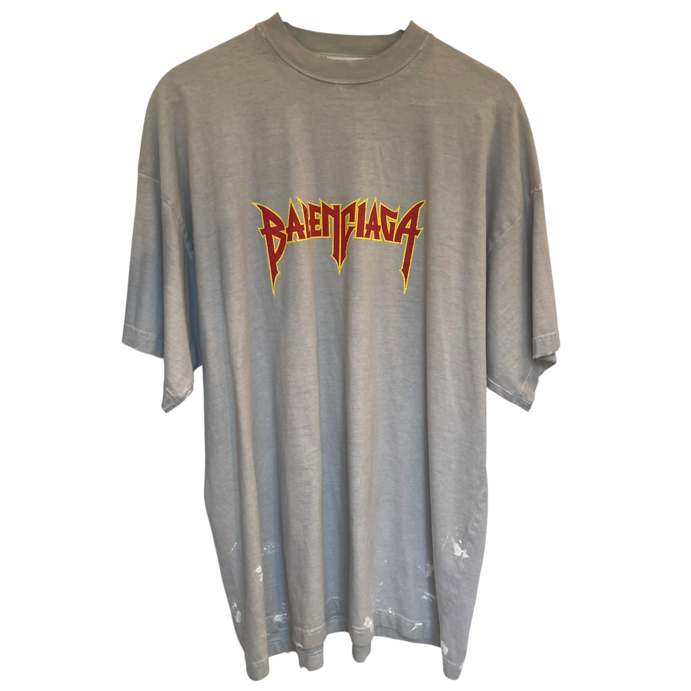BALENCIAGA/T-Shirt/2/Cotton/GRY/balenciaga rockstar logo tee view 1