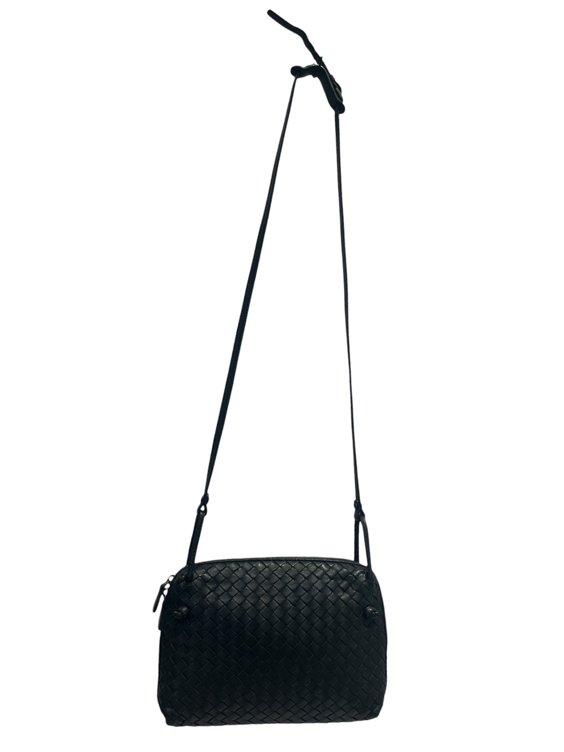 BOTTEGA VENETA/Cross Body Bag/Leather/BLK/WOVEN LEATHER CROSSBODY view 2
