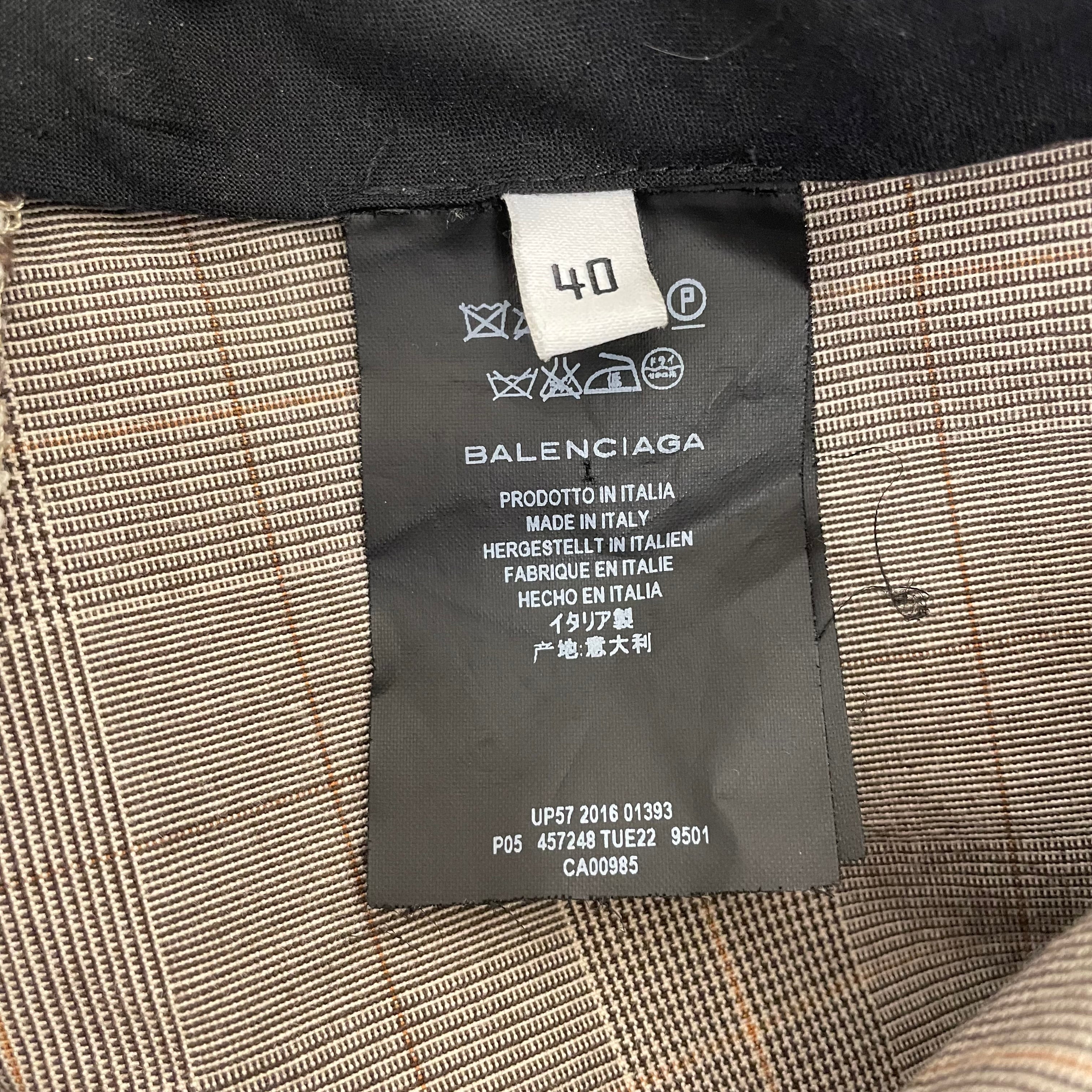 BALENCIAGA/Bootcut Pants/40/Plaid/Cotton/BEG/Low waisted plaid work pant view 3