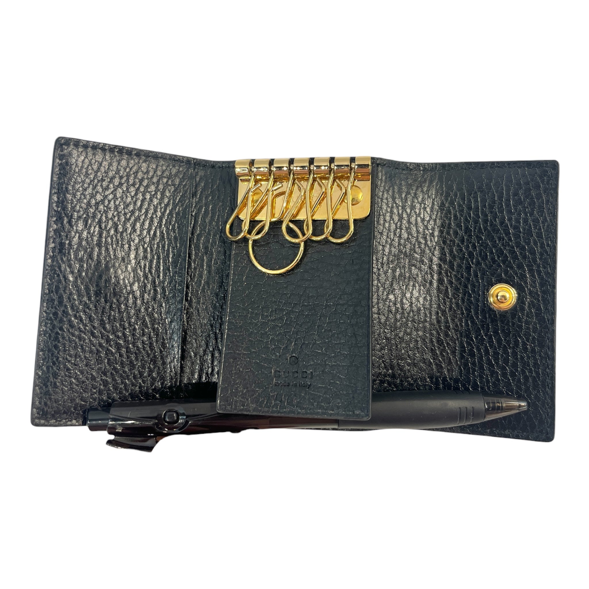 GUCCI/Wallet/Monogram/Leather/NVY/KEYHOLDER view 5