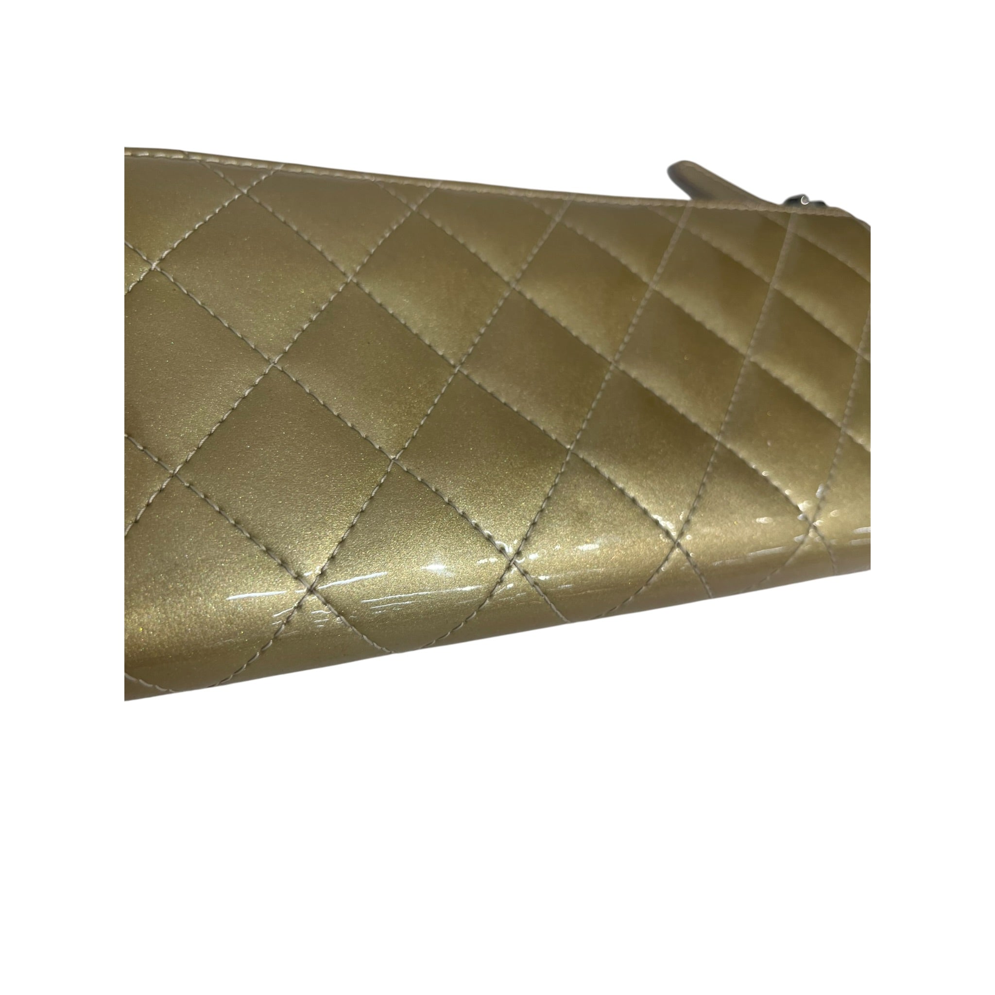 CHANEL/Long Wallet/Leather/GLD/Champagne-Patent-Quilted view 5