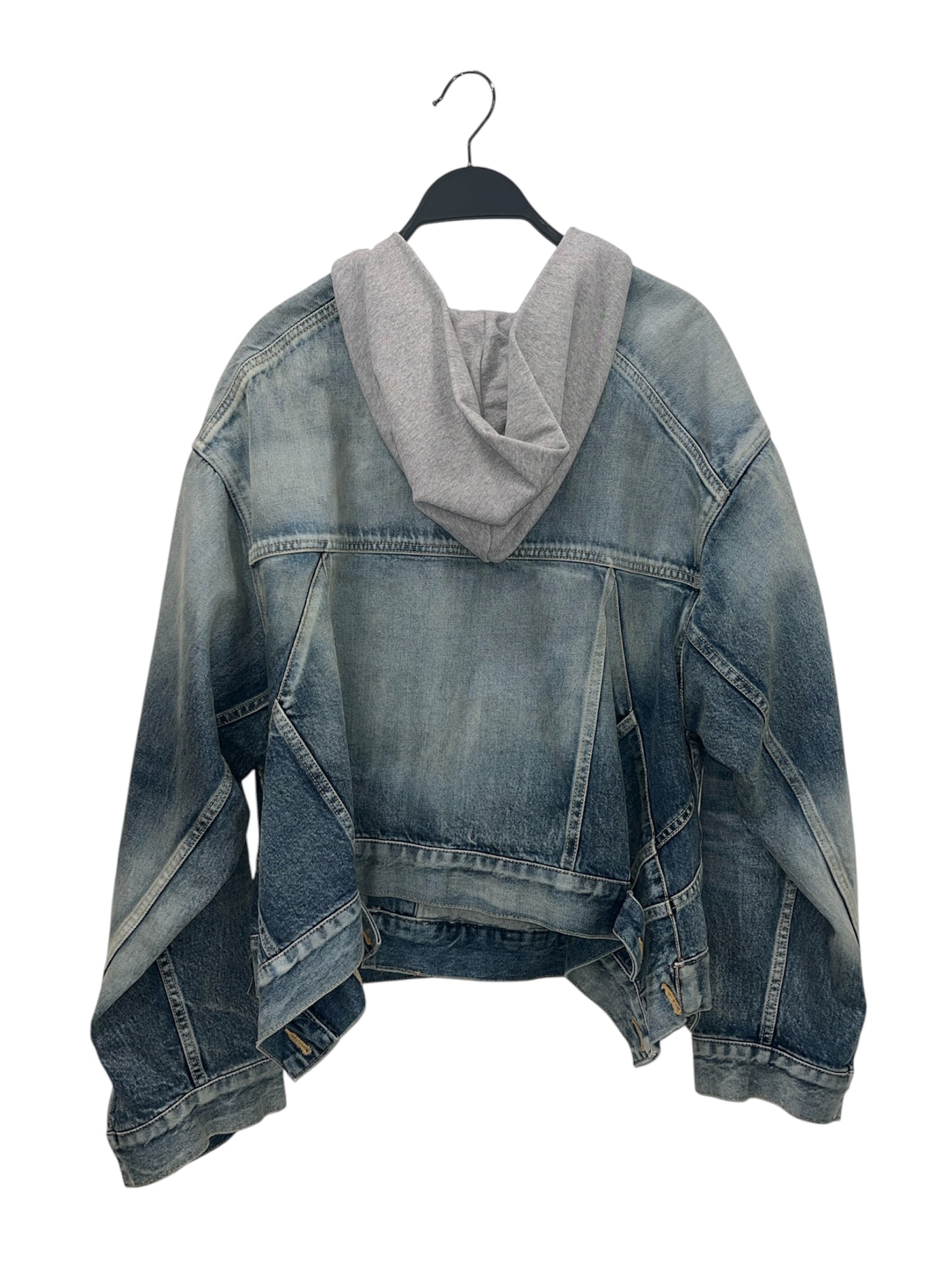 BALENCIAGA/Denim Jkt/Denim/BLU/ASYMMETRIC DIY HOODED JKT view 2