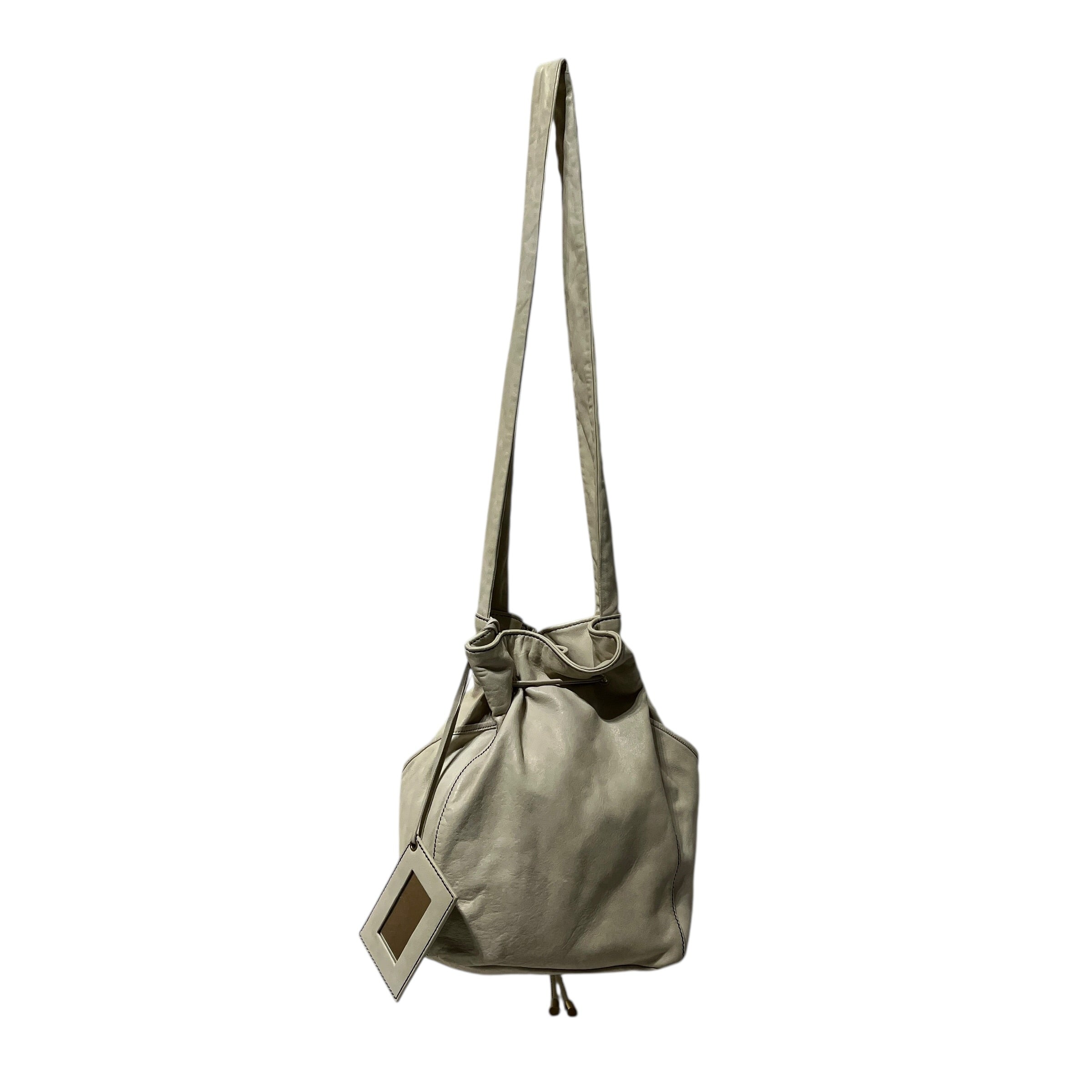 BALENCIAGA/Cross Body Bag/Leather/WHT/drawstring view 2