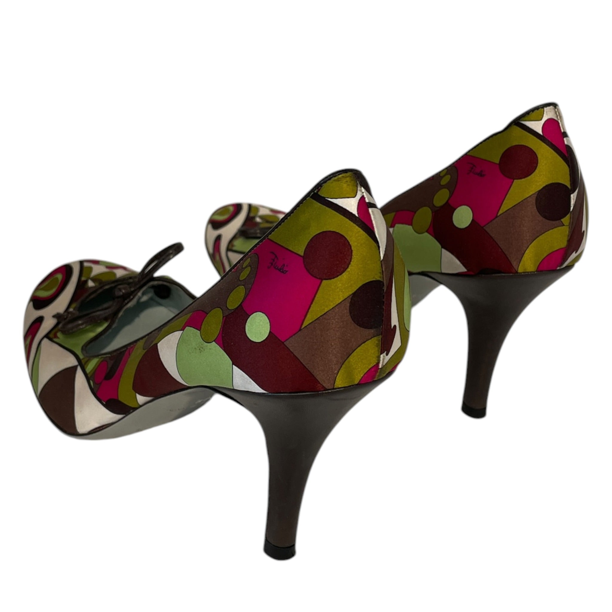 EMILIO PUCCI/Heels/EU 38/All Over Print/MLT/EMILIO PUCCI WHT/GRN/PNK HEEL view 2