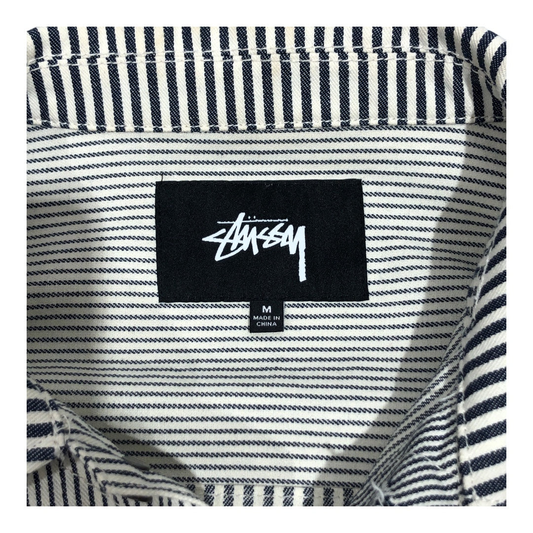 STUSSY/Denim Jkt/M/Cotton/NVY/Stripe/Pinstripe button up jkt view 3