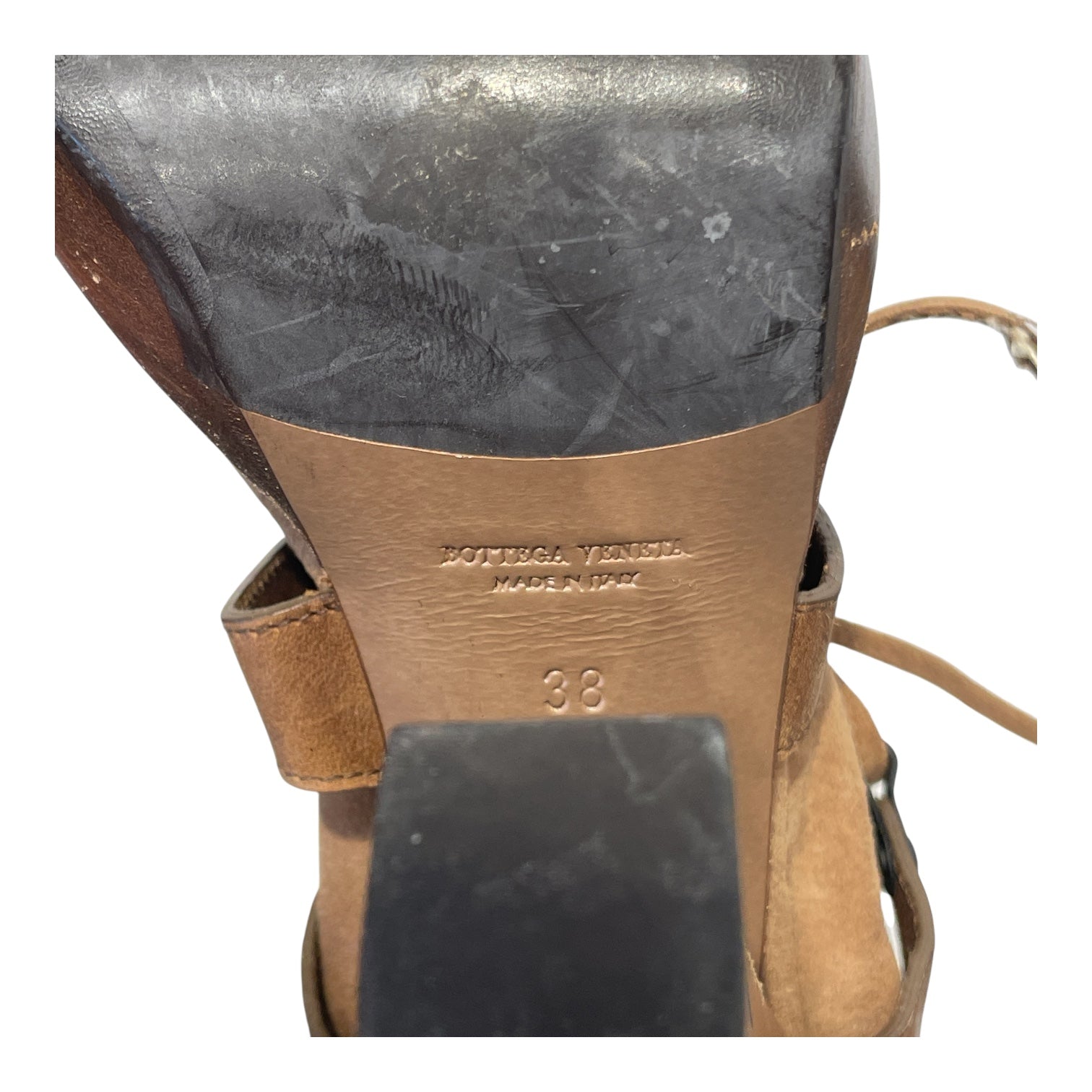 BOTTEGA VENETA/Heels/EU 38/Suede/BRW/SOCK HEEL/AS IS view 4