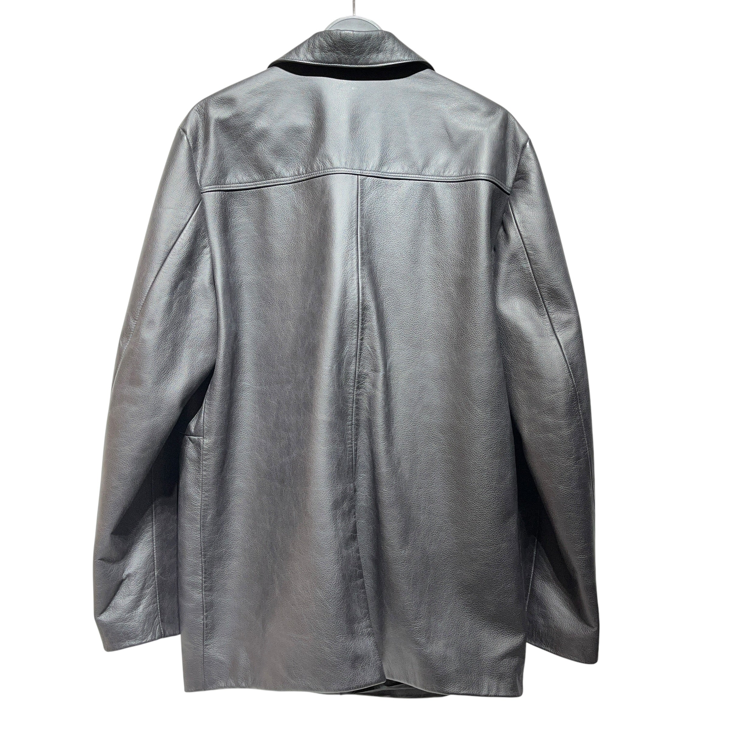 Second/Layer/Leather Jkt/48/Leather/BLK/long coat view 2