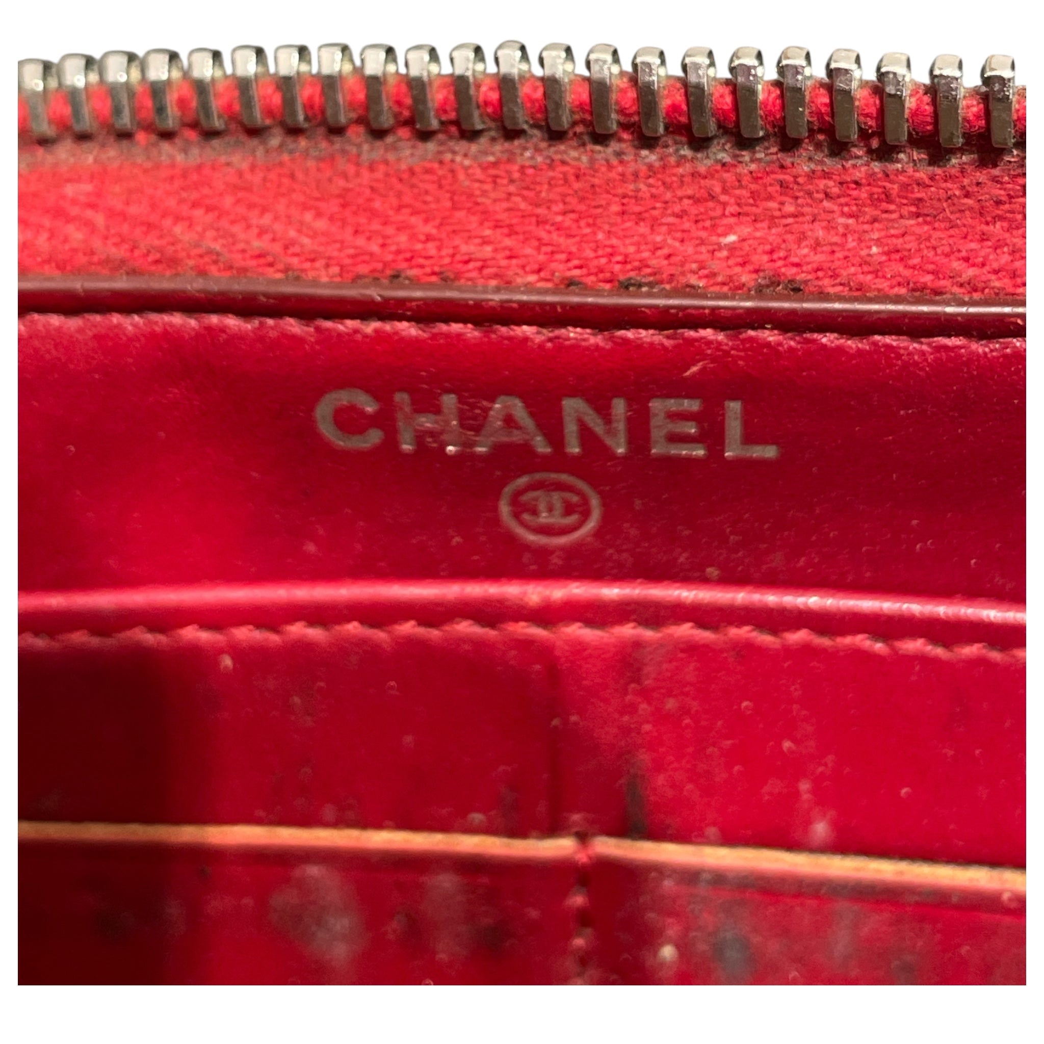 CHANEL/Long Wallet/Leather/RED/L's/Brilliant Patent Zip Around view 4