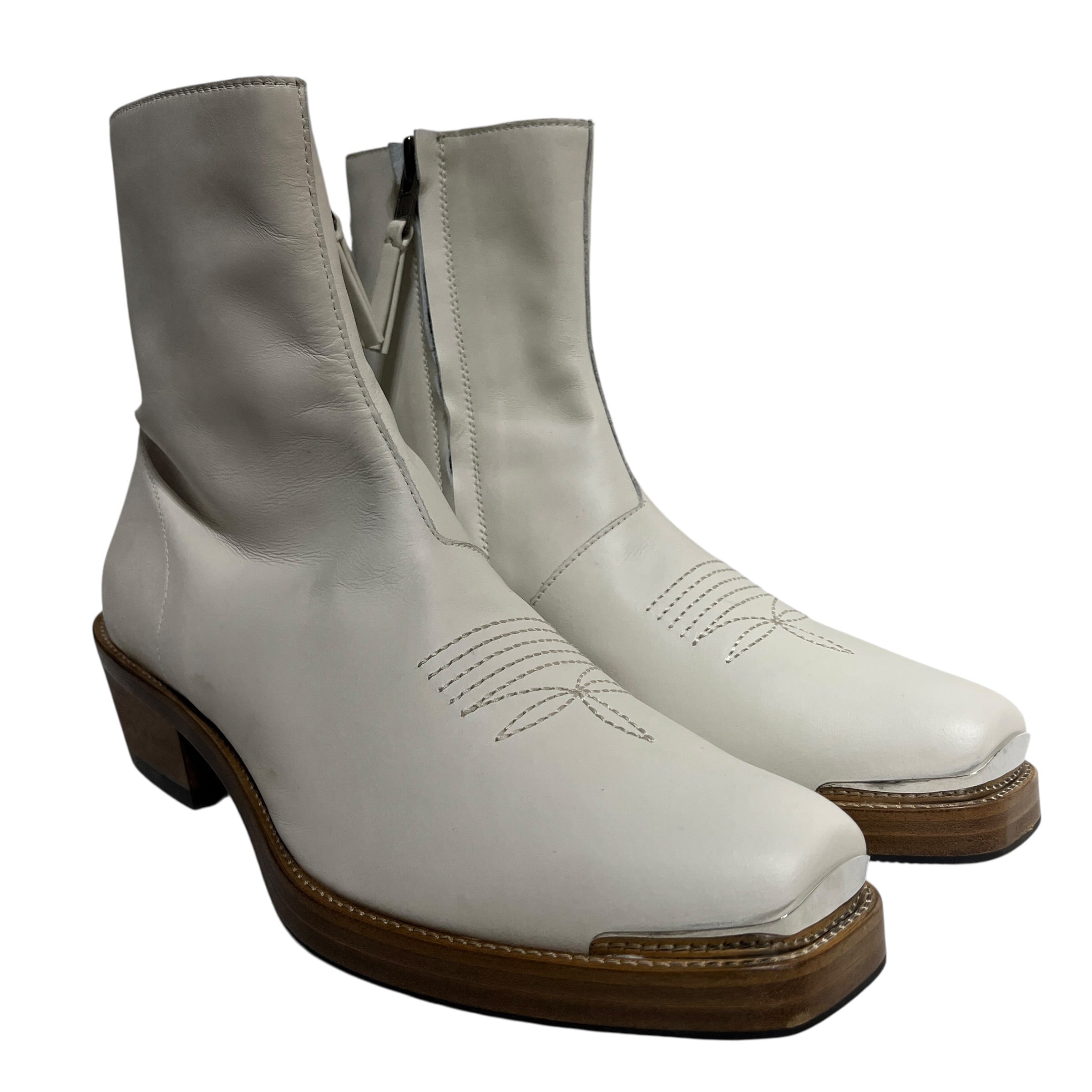 Second/Layer/Cowboy Boots/US 11/Leather/WHT/Western Steel Toe view 1
