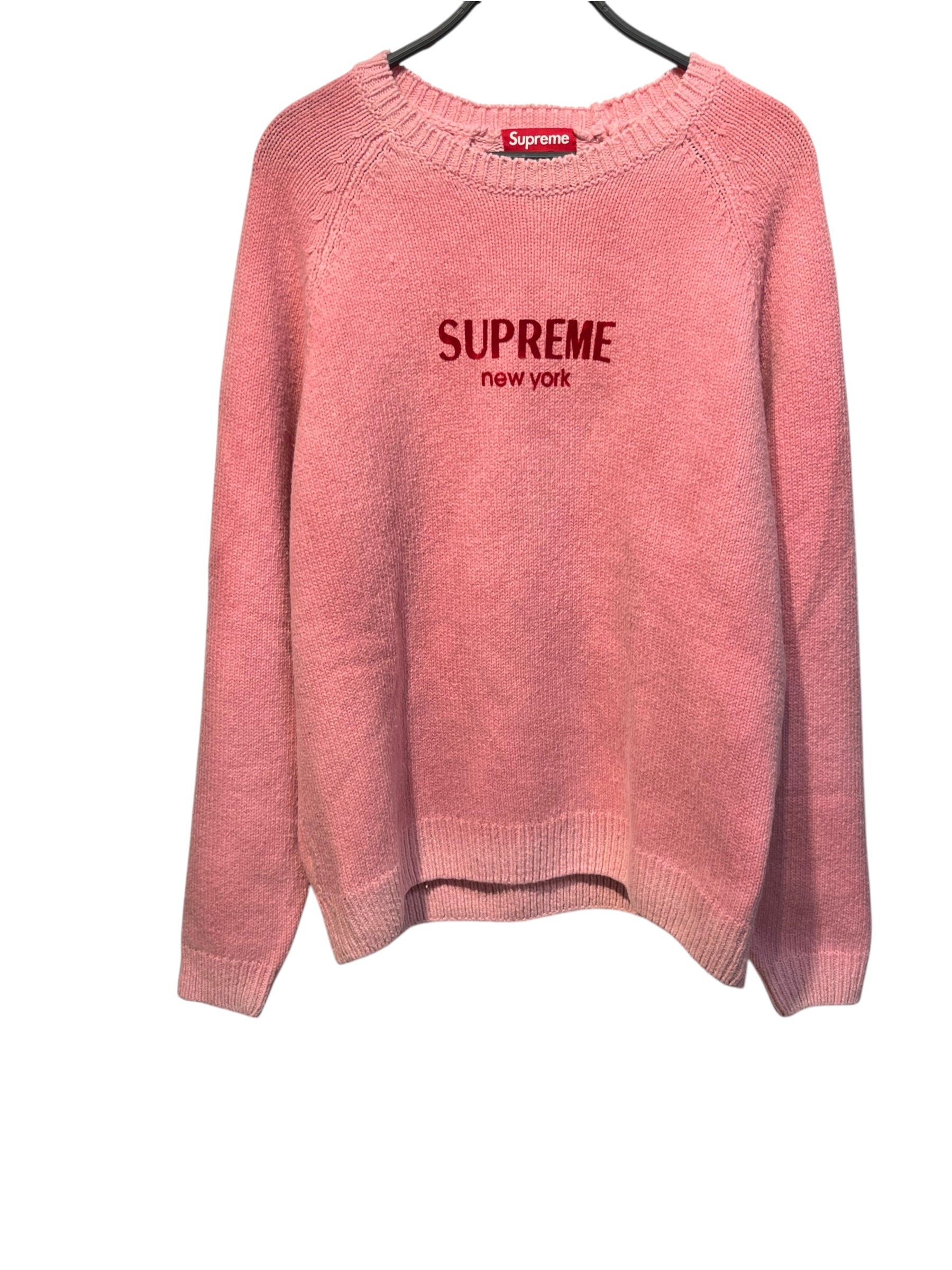 Supreme/Heavy Sweater/XL/Wool/PNK/FLOCKED LOGO FW24 view 1