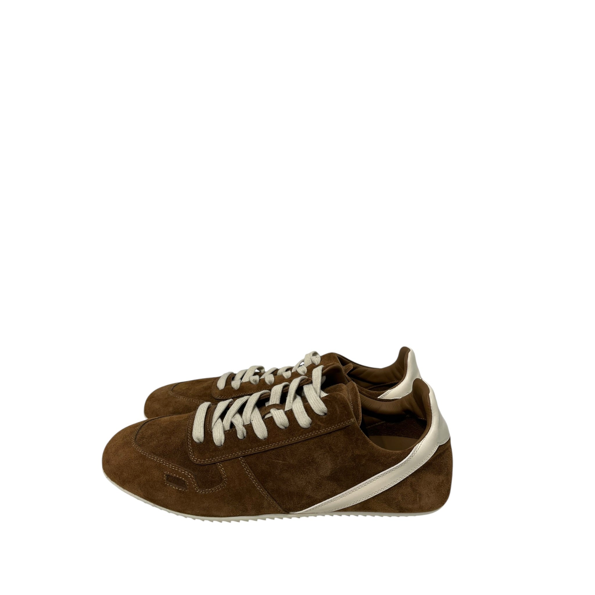 Rick Owens/Low-Sneakers/EU 41/Suede/CML/minimal sneaker white trim view 3