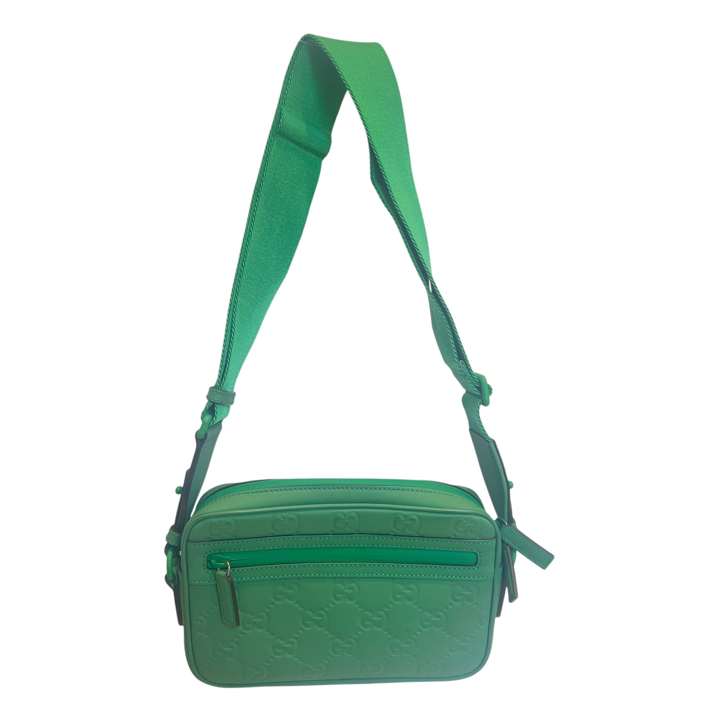 GUCCI/Cross Body Bag/Monogram/Leather/GRN/supreme gg view 2