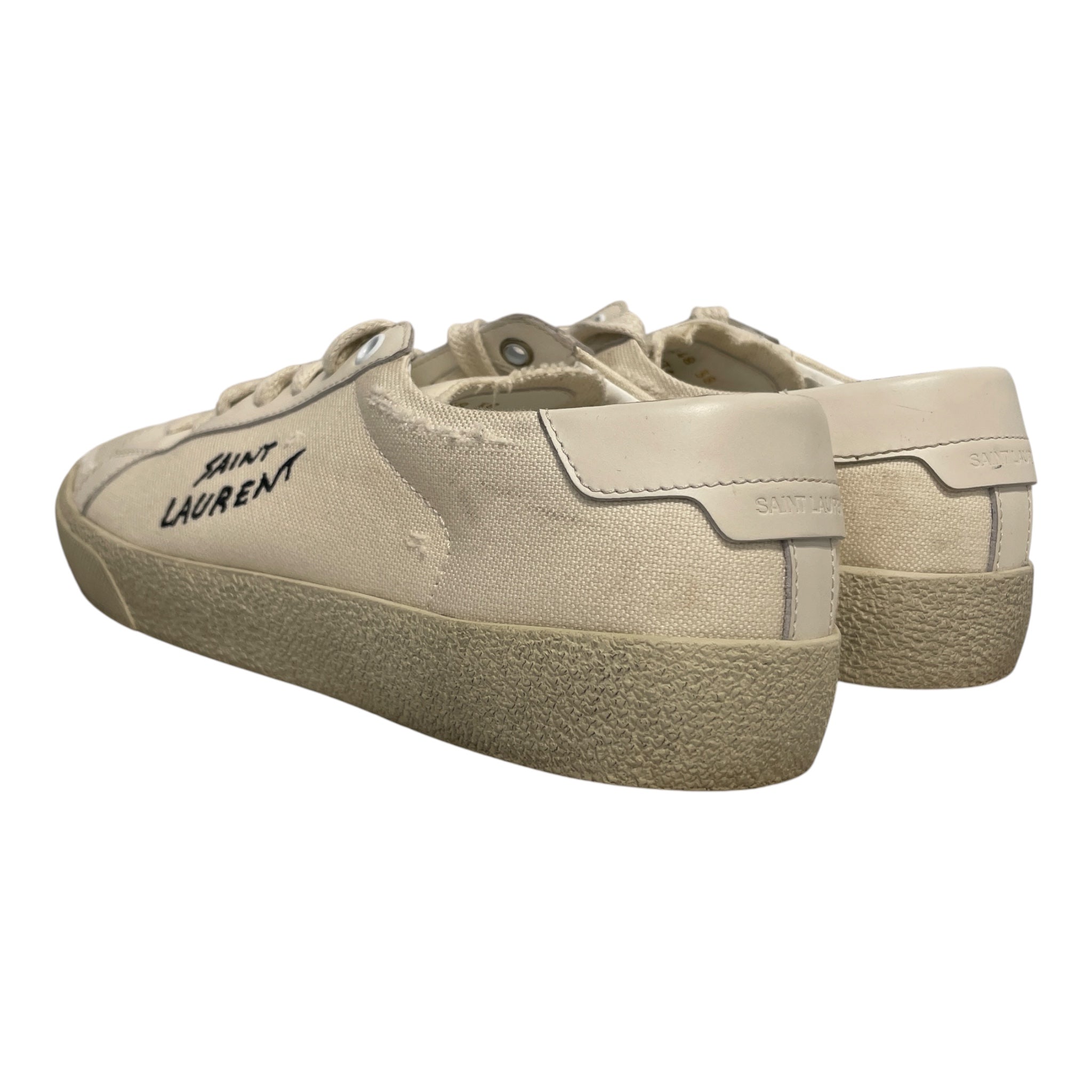 SAINT LAURENT/Low-Sneakers/EU 38/Cotton/CRM/COURT CLASSIC view 2