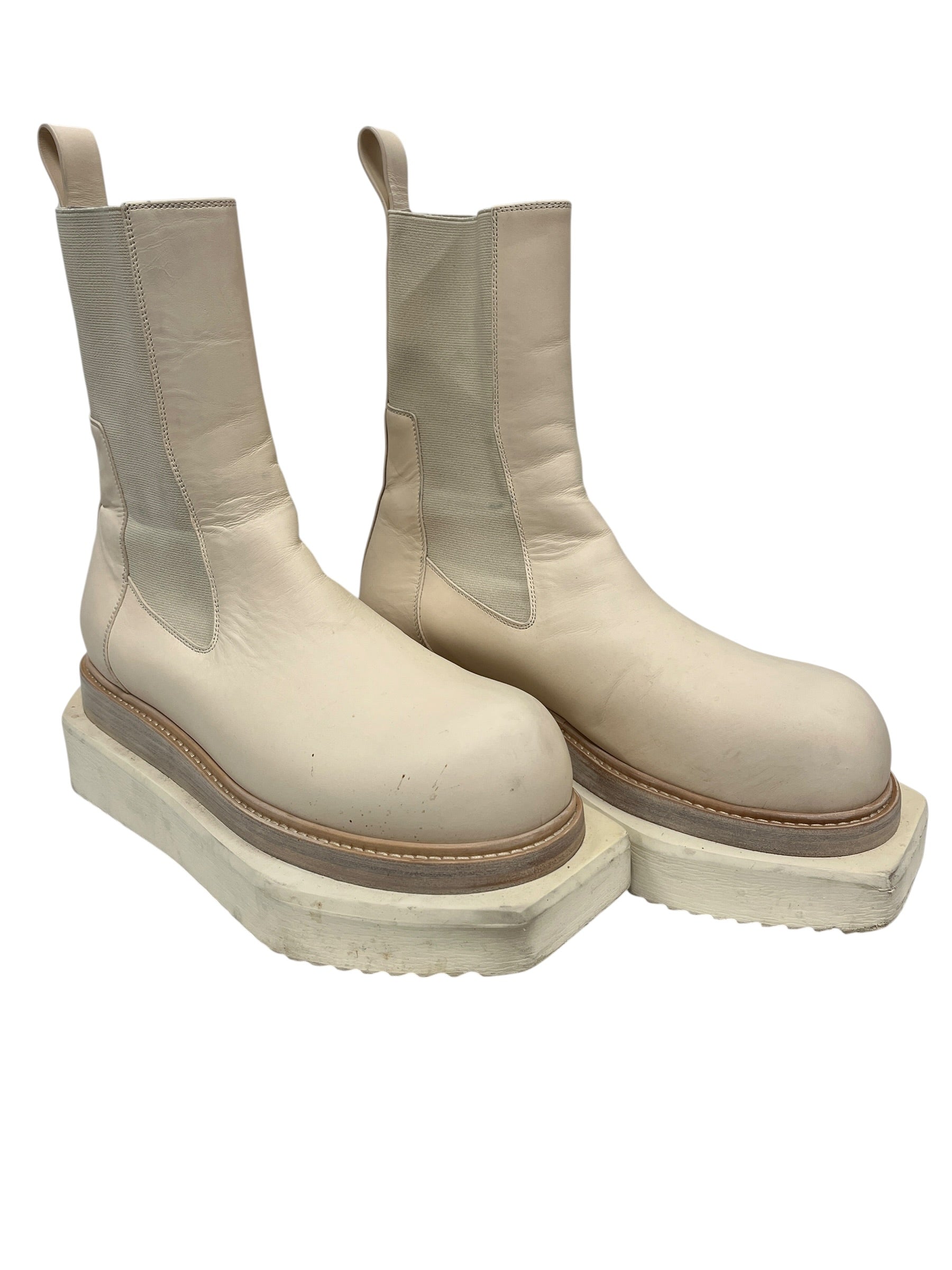 Rick Owens/Pull-On Boots/EU 42.5/Leather/CRM/Beatle Turbo Cyclops view 1