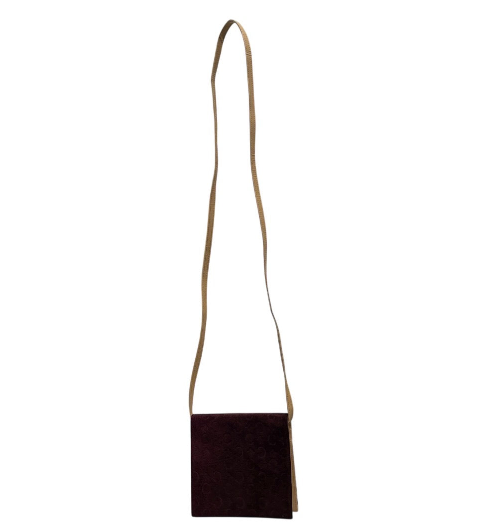 CELINE/Cross Body Bag/Suede/BRD/Vintage C Logo Suede Crossbody view 1