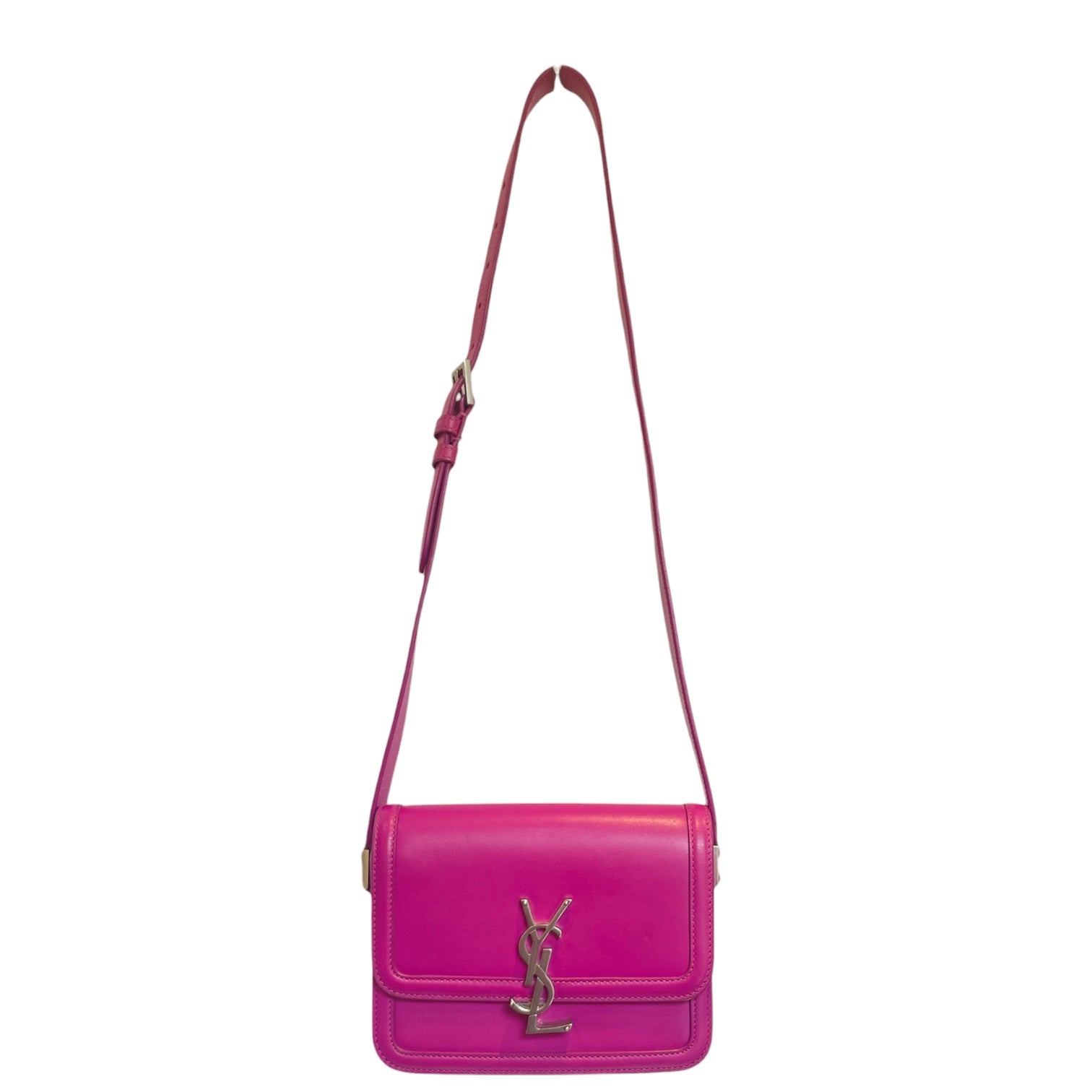 SAINT LAURENT/Cross Body Bag/Leather/PNK/hot pink ysl clasp view 1