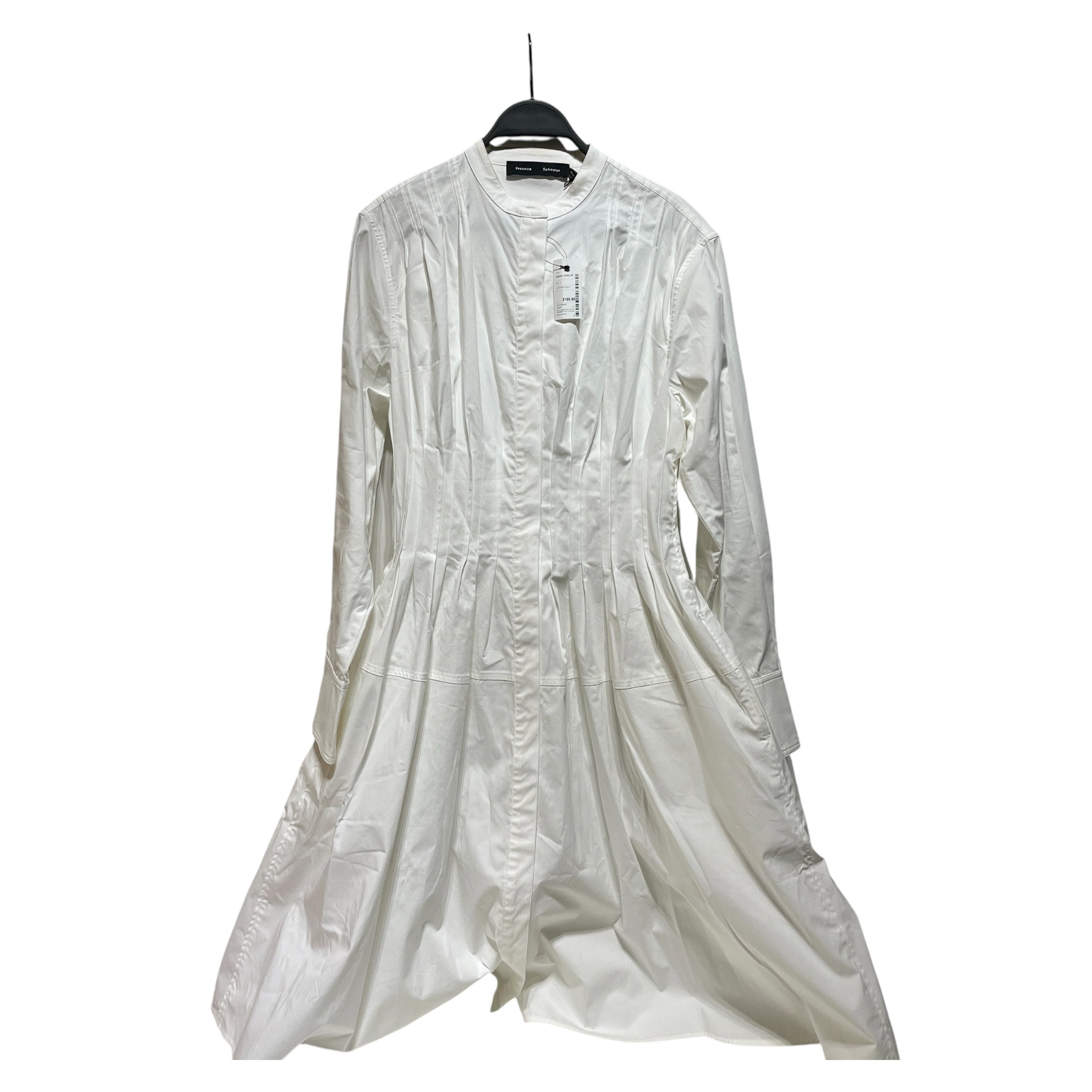 PROENZA SCHOULER/Tunic Dress/6/Cotton/WHT/brwn buttons view 4
