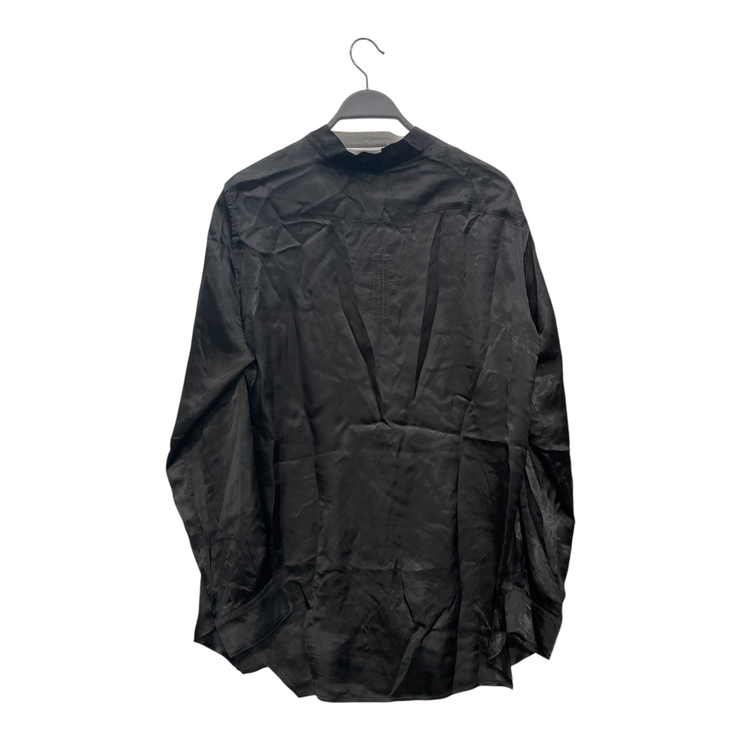 Rick Owens/LS T-Shirt/54/Rayon/BLK/OPEN COLLAR BUTTON UP view 2