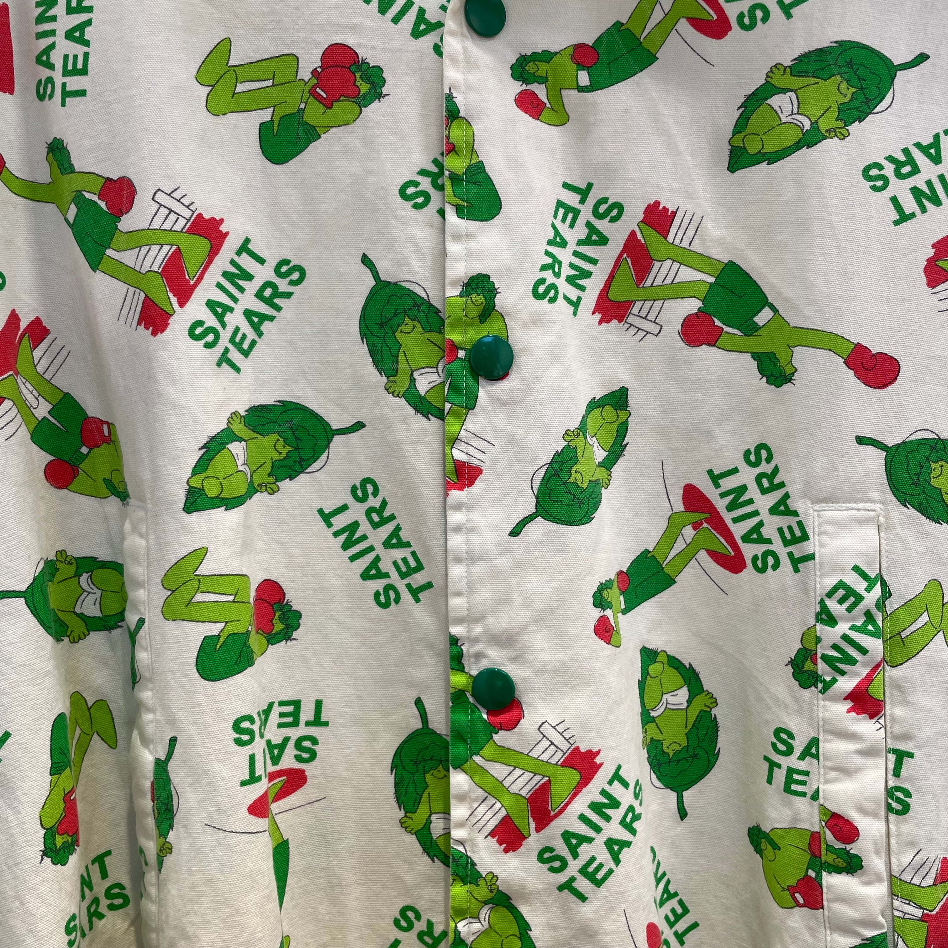 SAINT TEARS/Jacket/S/Cotton/WHT/All Over Print/pattern print shirt jckt view 3