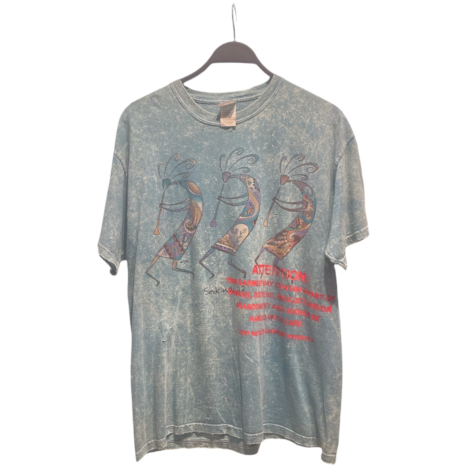 OFF-WHITE/T-Shirt/L/Cotton/BLU/All Over Print/thriftcon 19 view 1