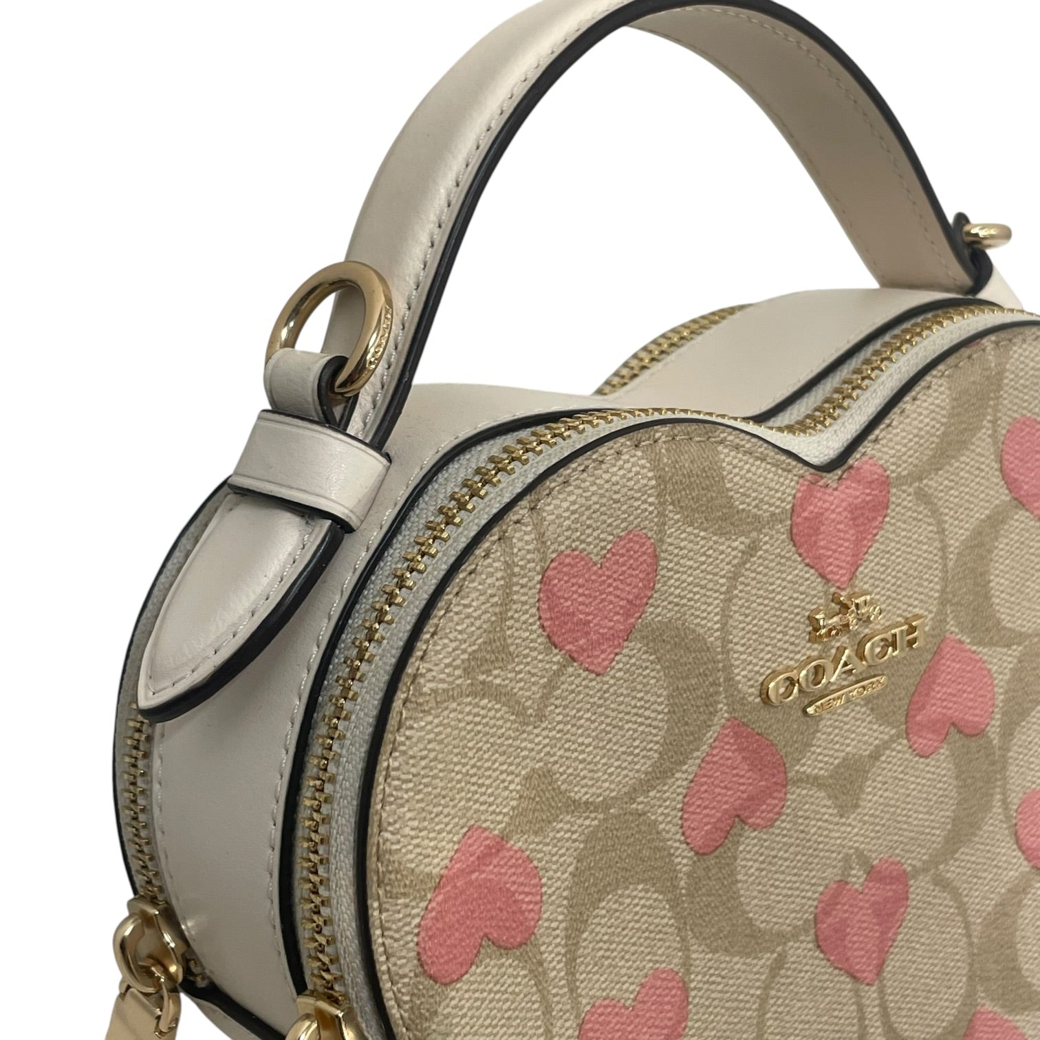 COACH/Cross Body Bag/Monogram/Leather/BEG/Heart print view 4