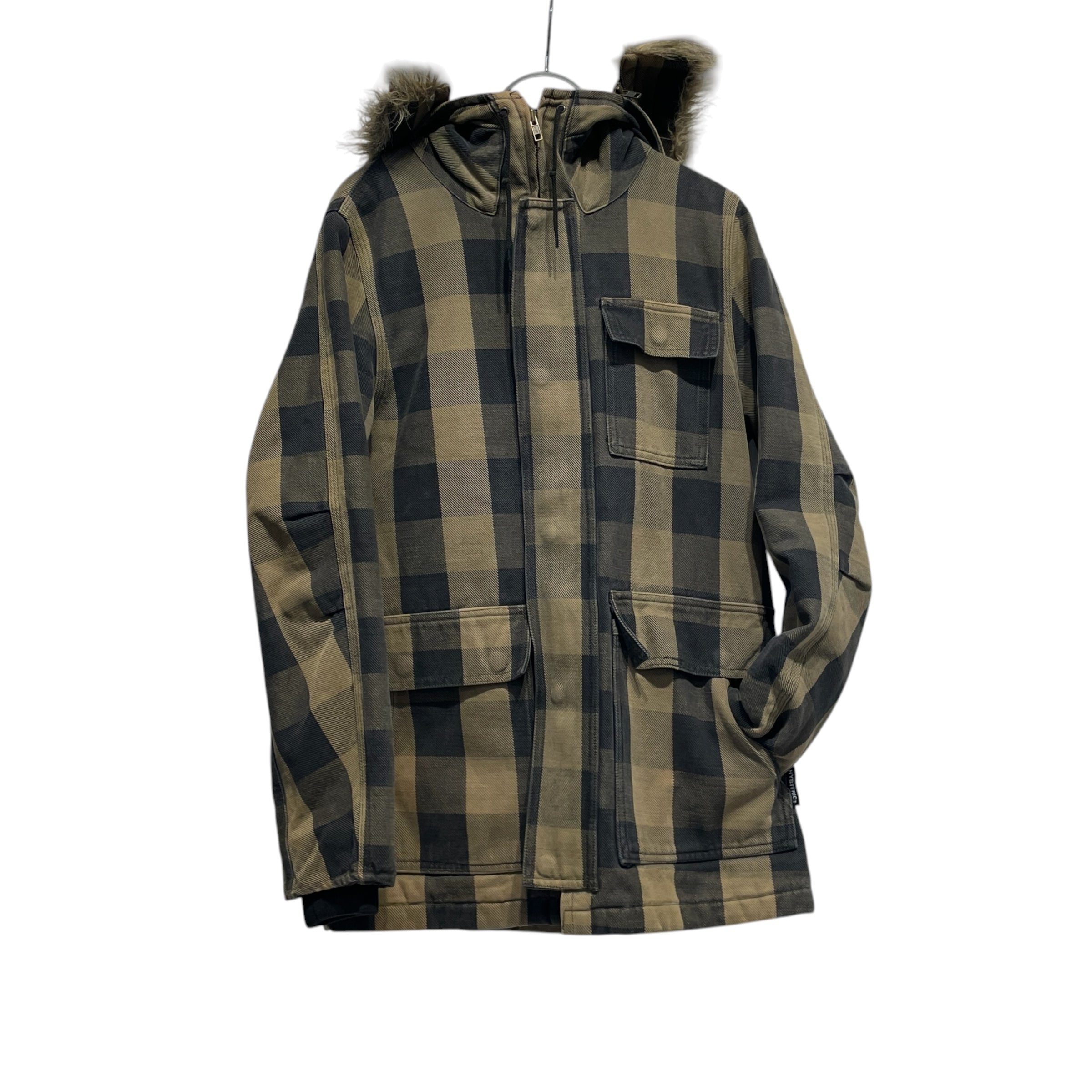 HYSTERIC GLAMOUR/Jacket/46/Cotton/GRN/Hombre Check/FUR HOOD view 1