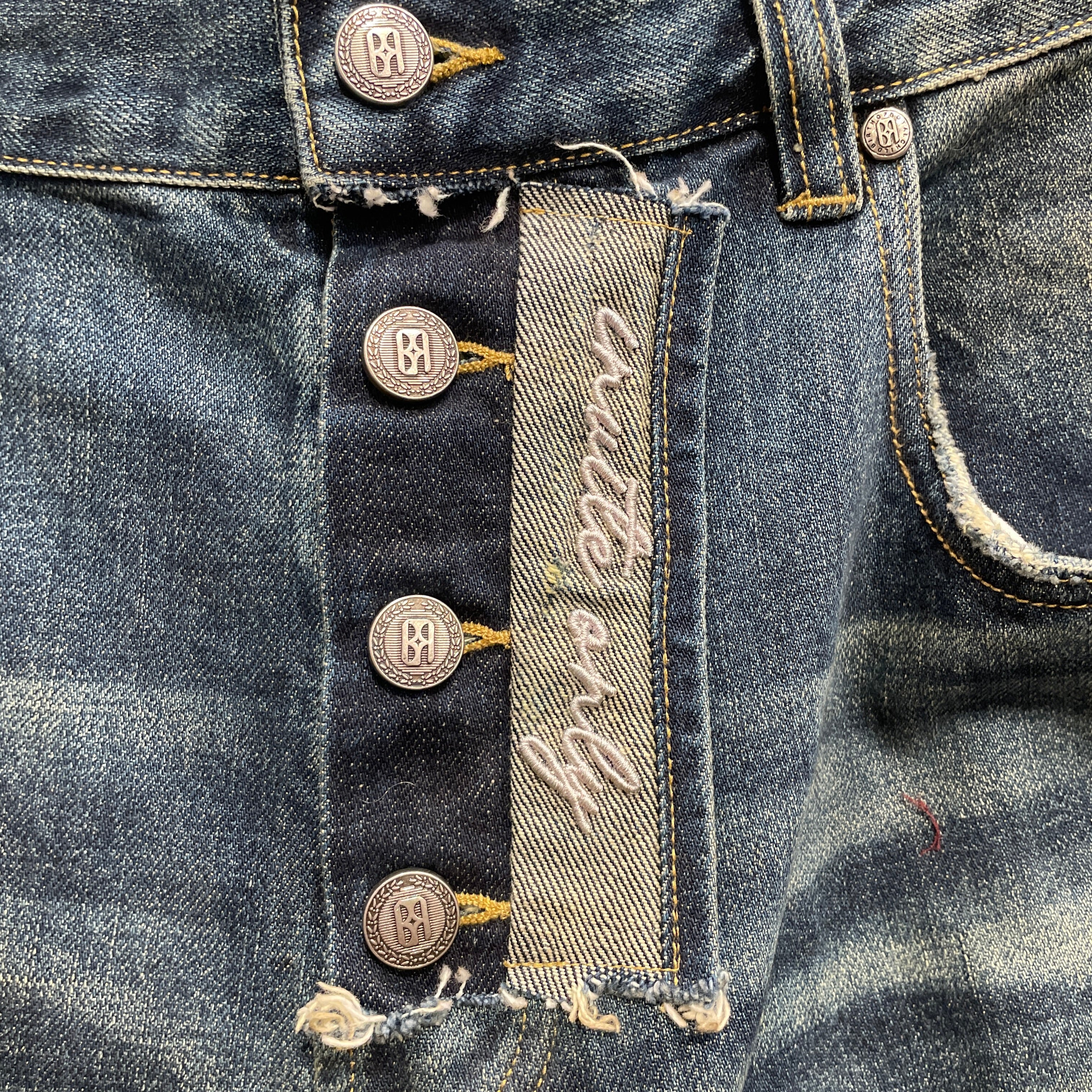 Birth Of Royal Child/Straight Pants/L/Denim/BLU/Button Fly/FADED/DISTRESSED view 6