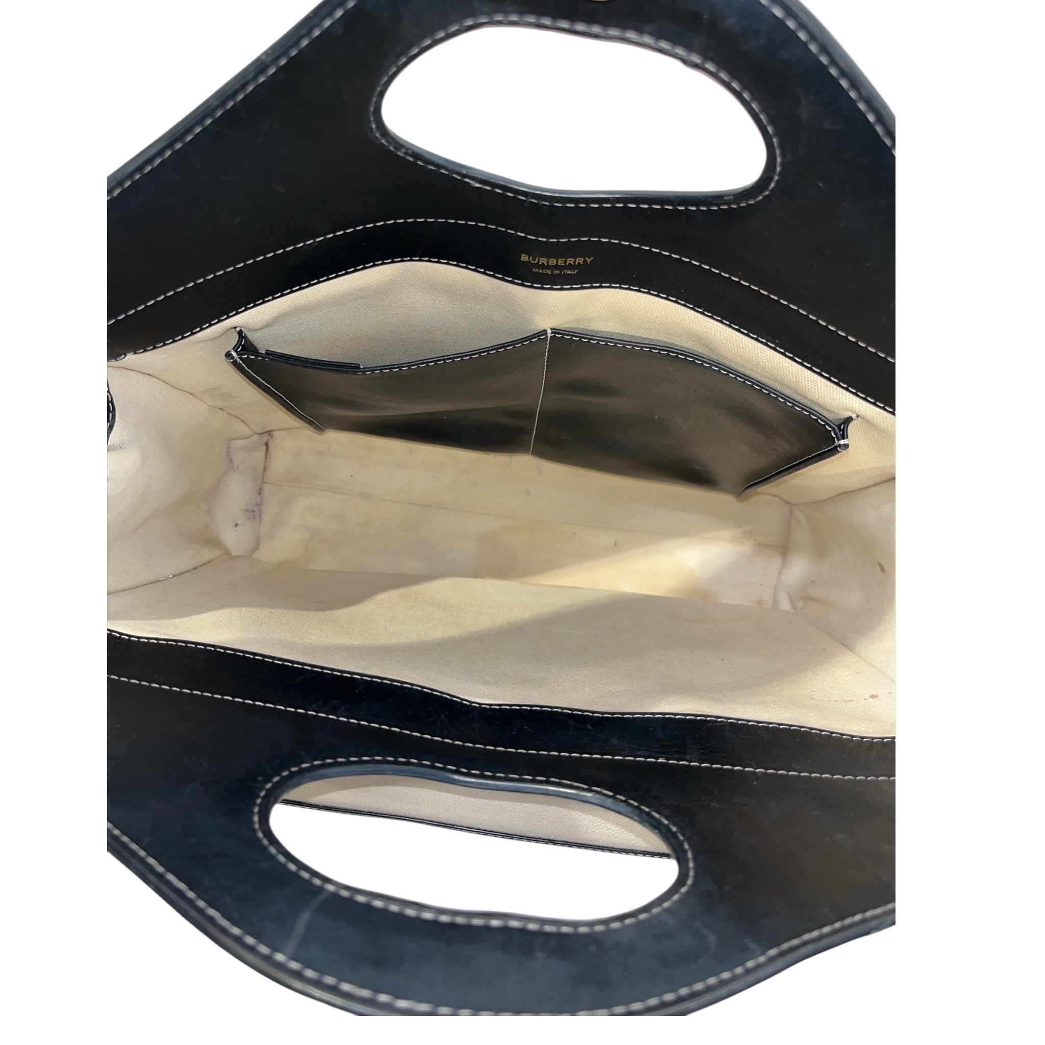 BURBERRY/Tote Bag/Cotton/CRM/LOGO CANVAS POCKET NAVY view 5