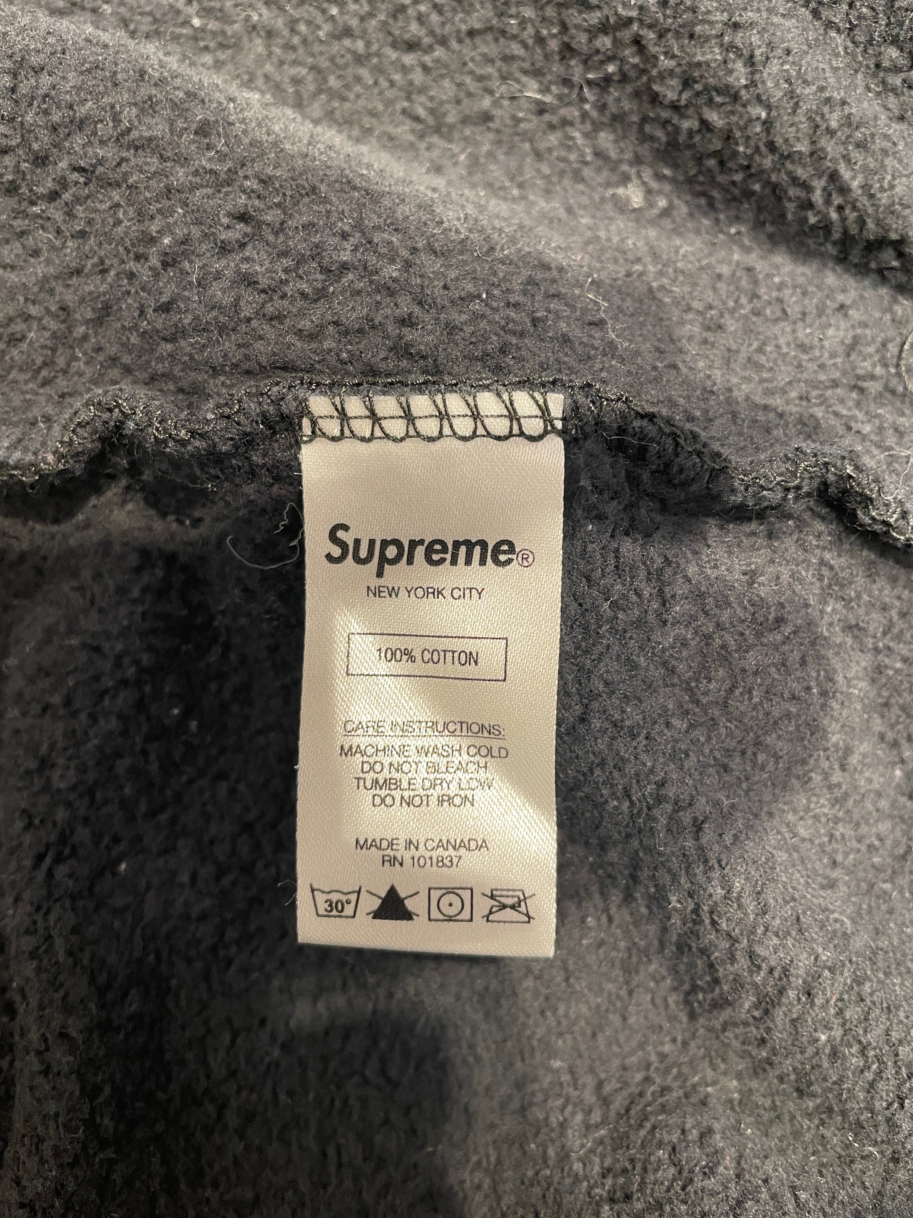 Supreme/Zip Up Hoodie/M/Cotton/BLK/Black Logo Zip Up view 3