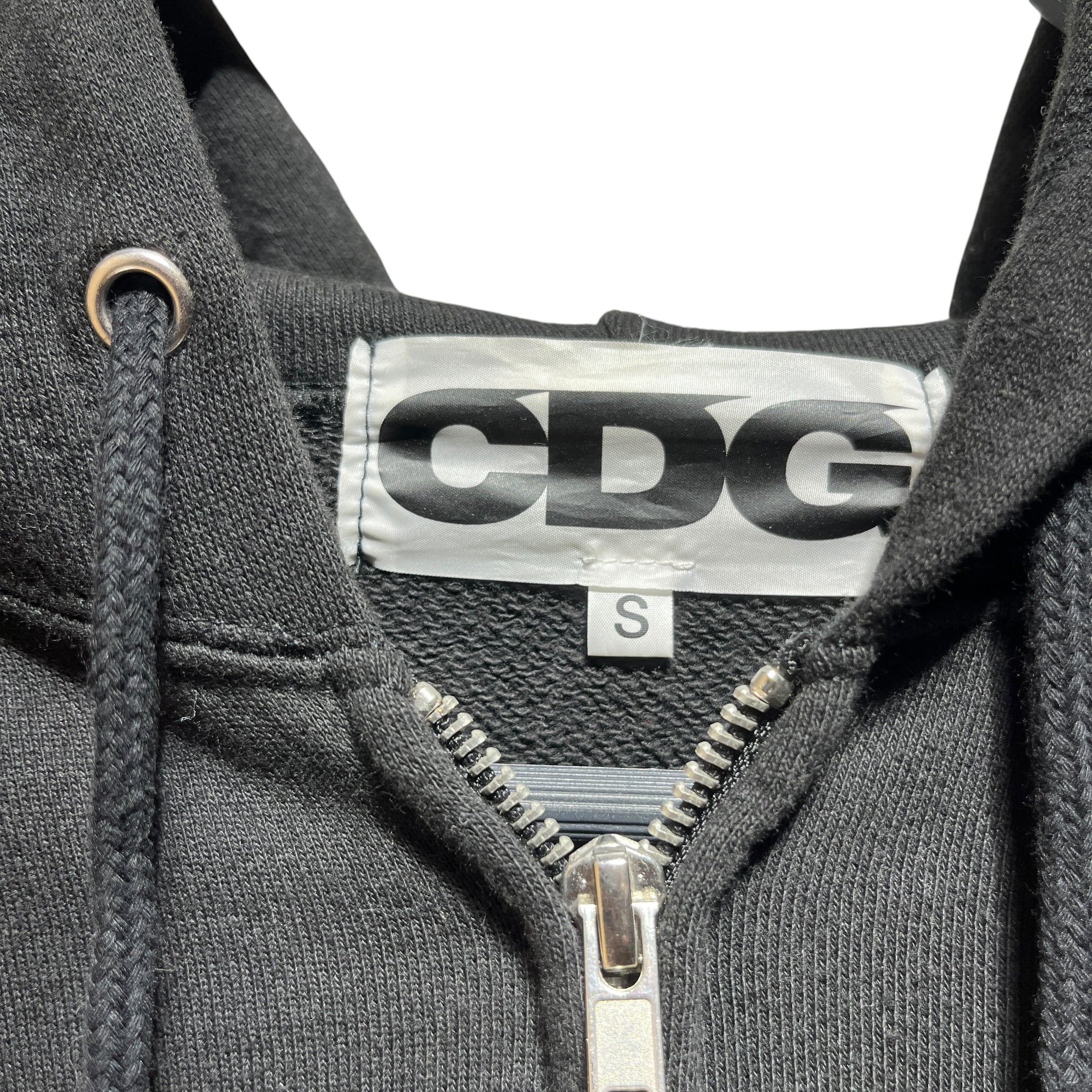 CDG/Zip Up Hoodie/S/Cotton/BLK/ view 3