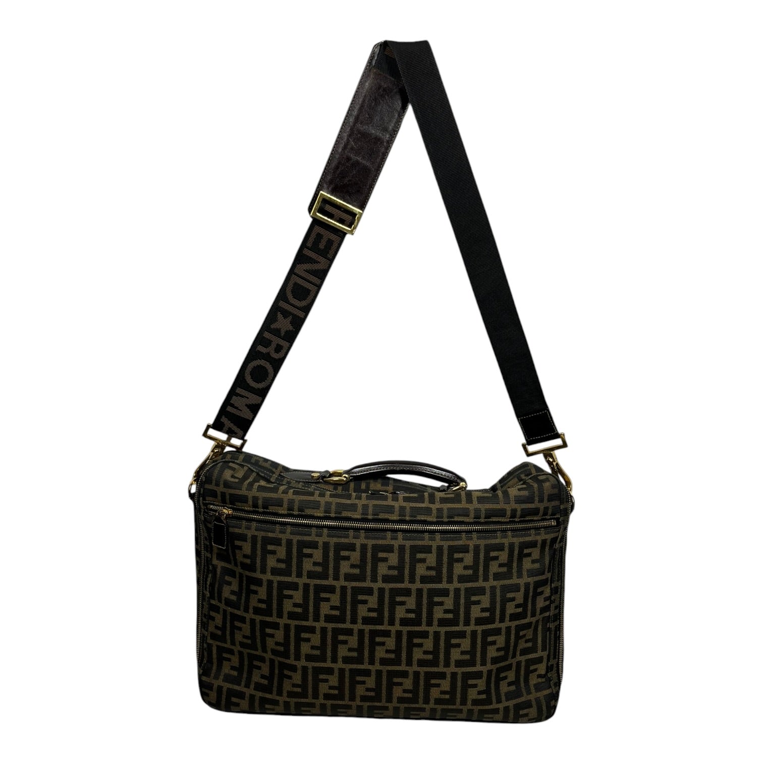 FENDI/Cross Body Bag/Monogram/Cotton/BRW/Zucca Monogram Messenger Bag view 2